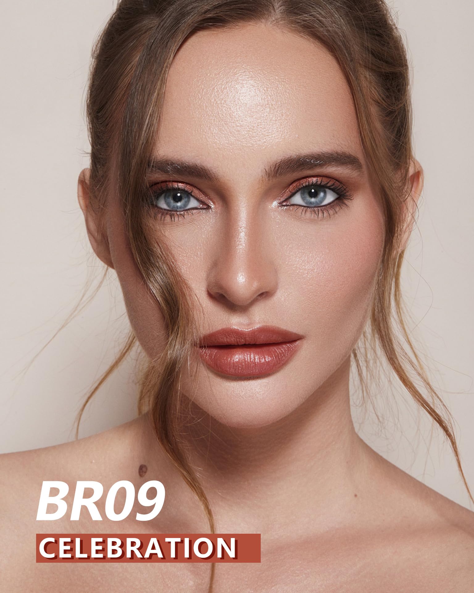 Maki Yika Metallic Lipsticks Long Lasting Brown Lipstick For Women, High Shine Glitter Lipstick No Smudge Transferproof Iquid Li