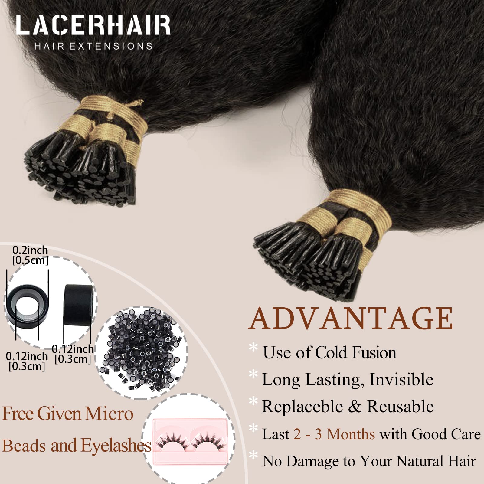 Kinky Straight Itip Hair Extensions Natural Black Hair Microlink Hair Extensions Human Hair Kinky Hair I Tip Extensions Human Ha