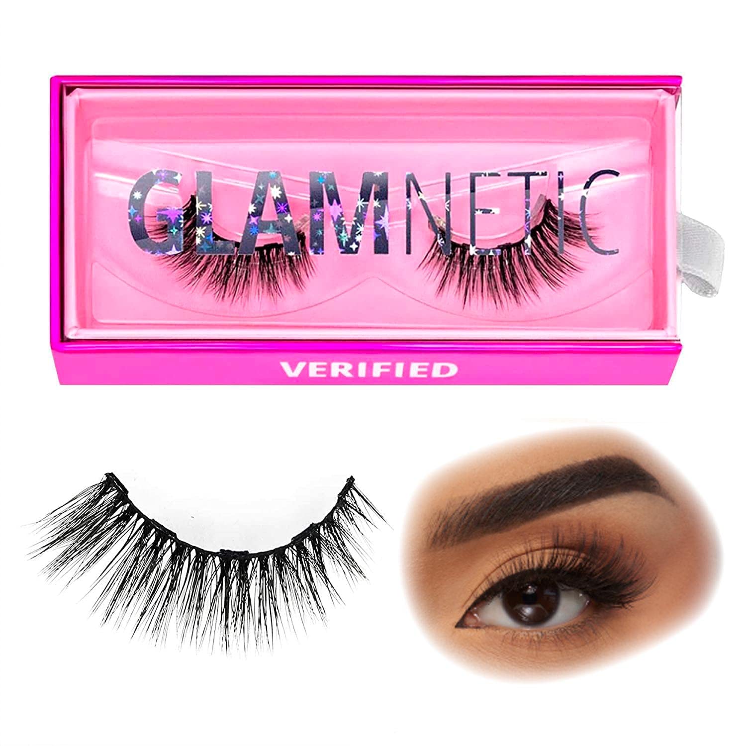 Glamnetic Magnetic Eyelashes - Verified | Long Magnetic Lashes, 60 Wears Reusable Volume Faux Mink Lashes, Dramatic Cat Eye - 1