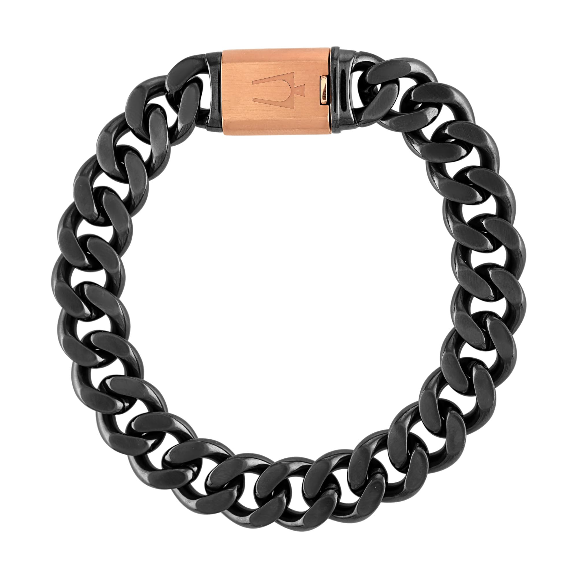 Bulova Jewelry Mens Latin Grammy 13mm Curb Chain Dual Brushed and Polished Gunmetal, 8.5 Bracelet Style:BVB1016-GRSTNA