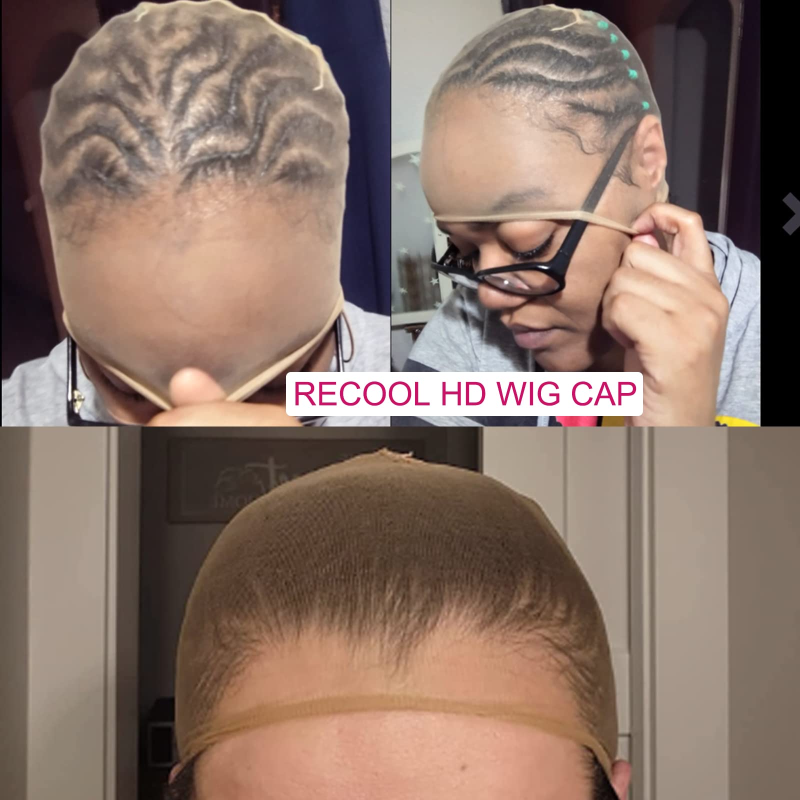 RECOOL 10 PCS HD Wig Cap For Lace Front Wig Transparent Wig Cap for Wig Stocking Wig Caps For Women Invisible HD Wig Cap Wig Acc
