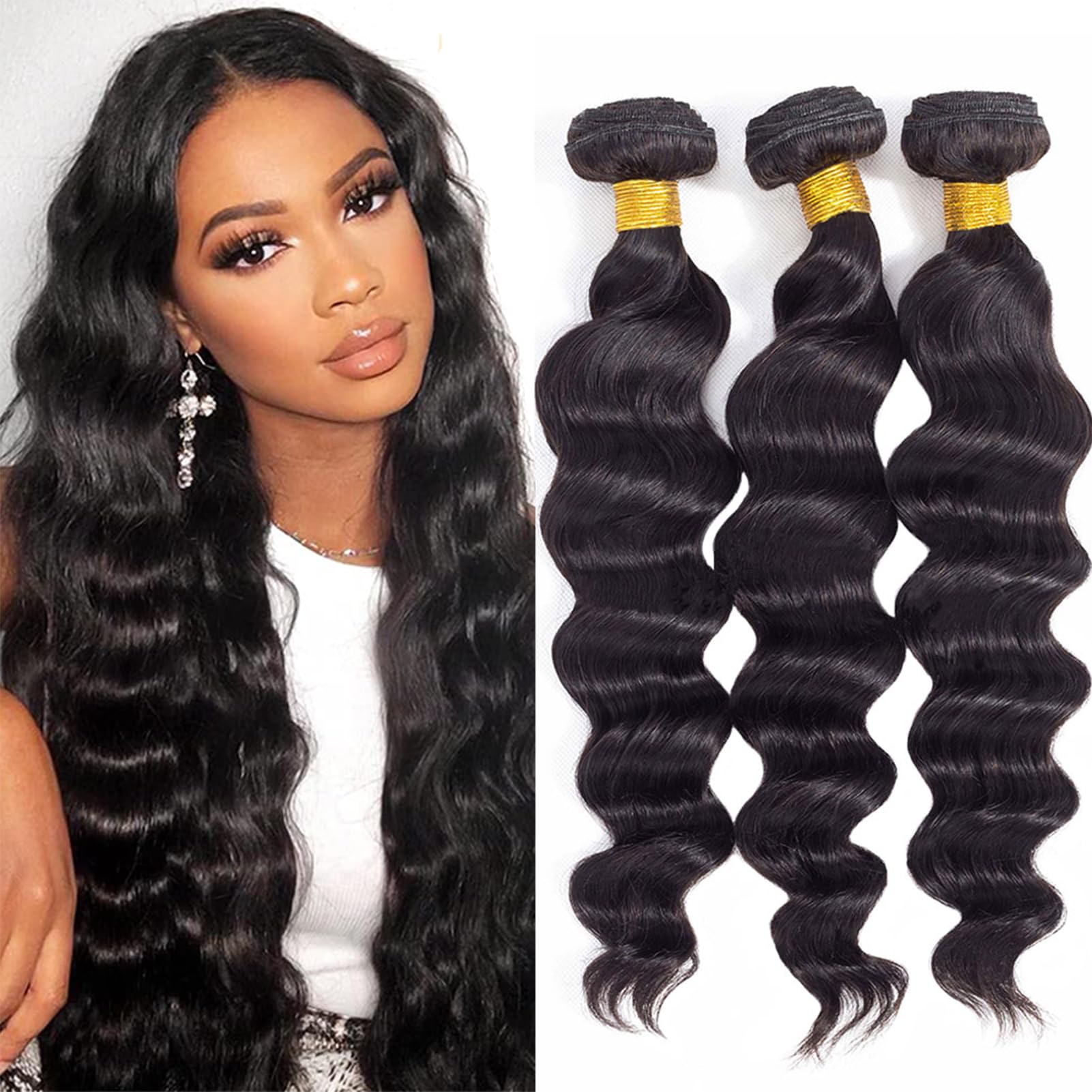 Royal Impression 12A Loose Wave Bundles Human Hair 16'' 18'' 20'' 300G 100% Unprocessed Brazilian Virgin Hair Loose Deep Wave Hu