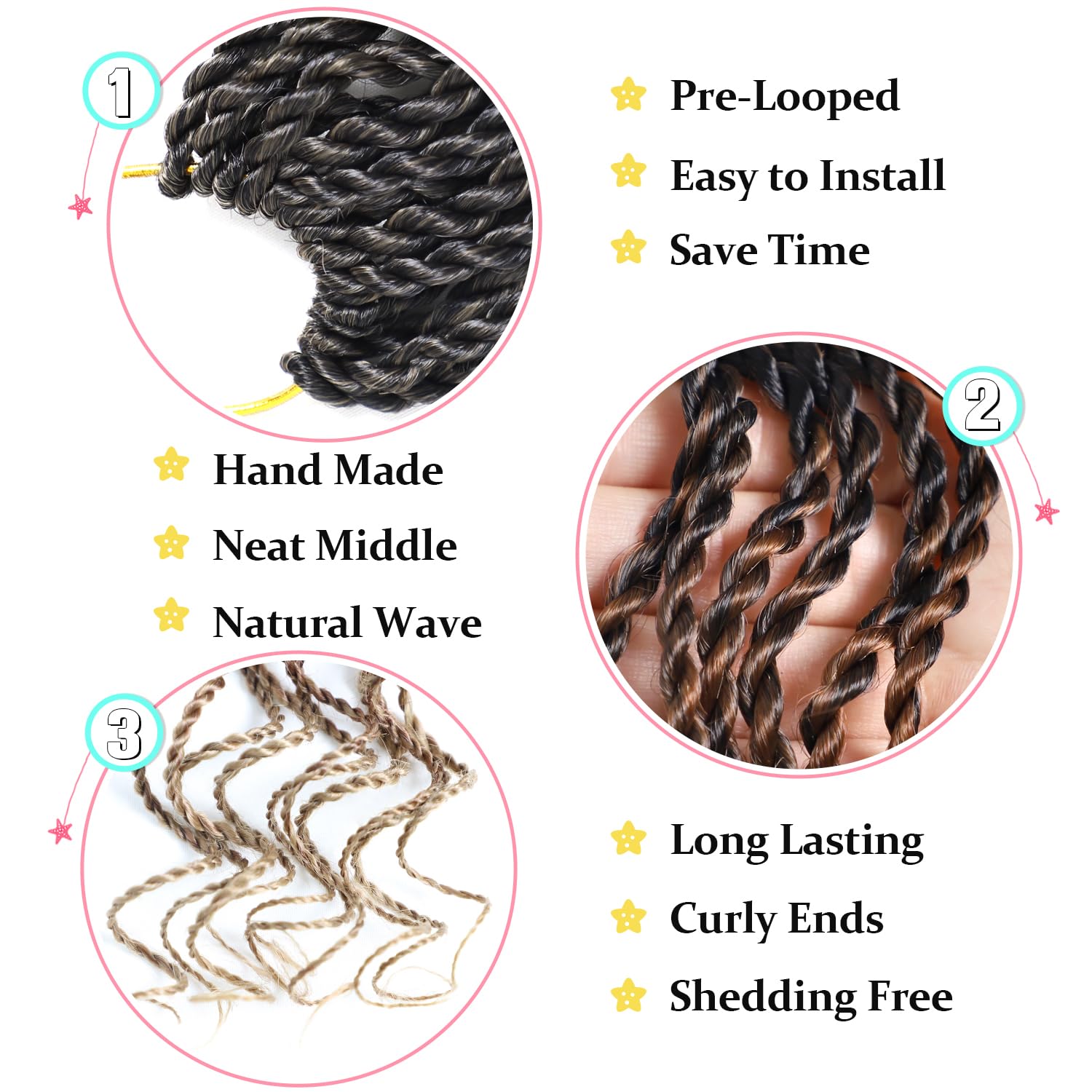 Ombre Wavy Senegalese Twist Crochet Hair With Curly Ends 12 Inch Pre Looped Short Crochet Hair 8 Packs Curly Crochet Hair For Bl