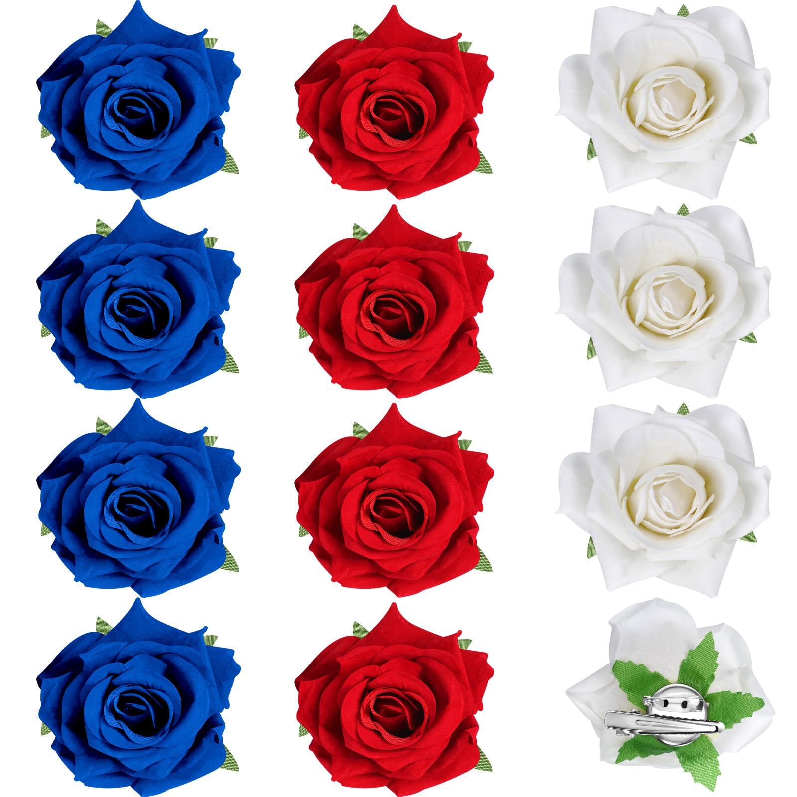 Yilloog 12 Pack Rose Hair Clip Flower 2.8 Hairpin Floral Brooch Floral Hairclips Mexican Flowers Hairpin Party Supplies for Wo