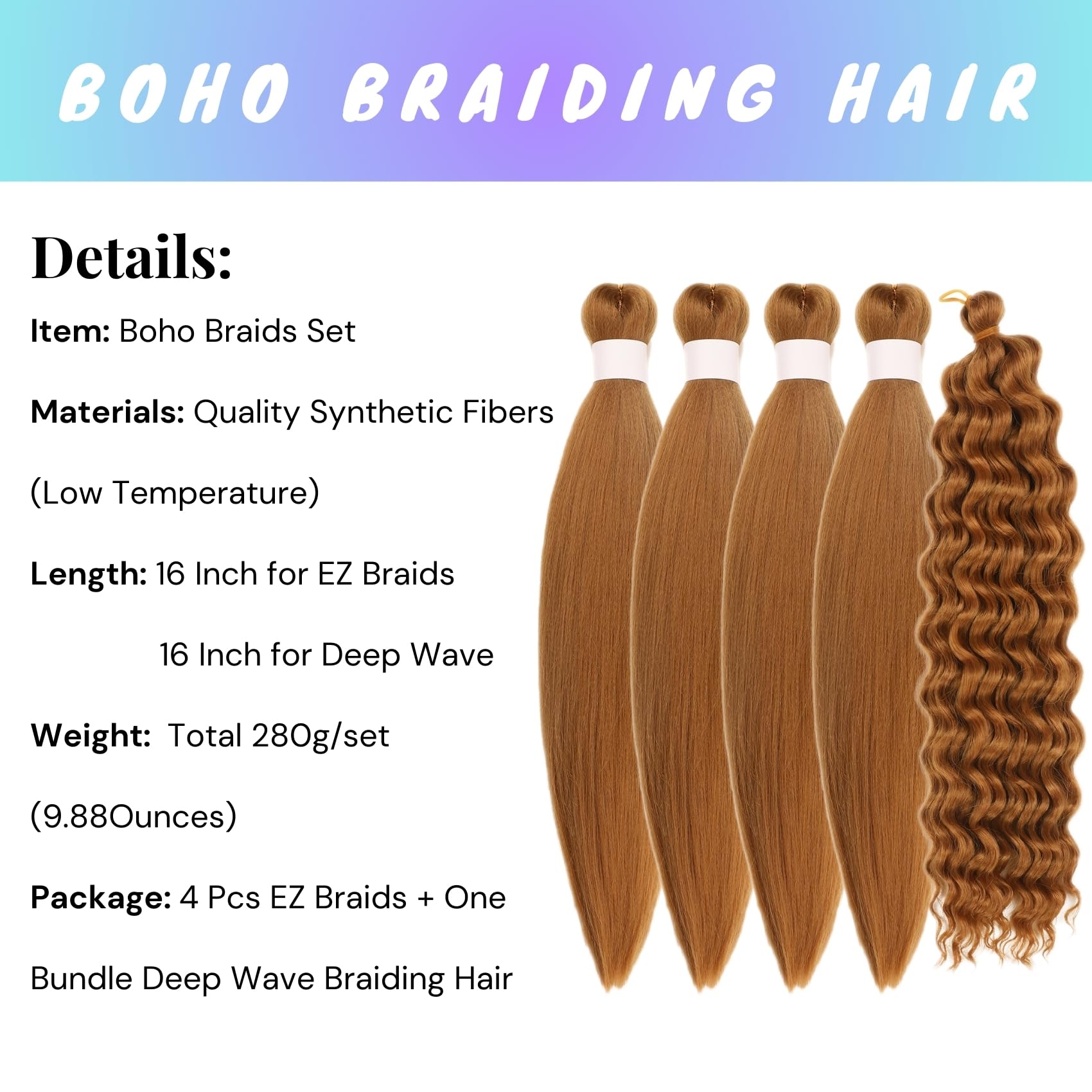 Honey Blonde Curly Braiding Hair For Bob Boho Braids Short Deep Wave 27# Boho Braids Crochet Hair For Braiding