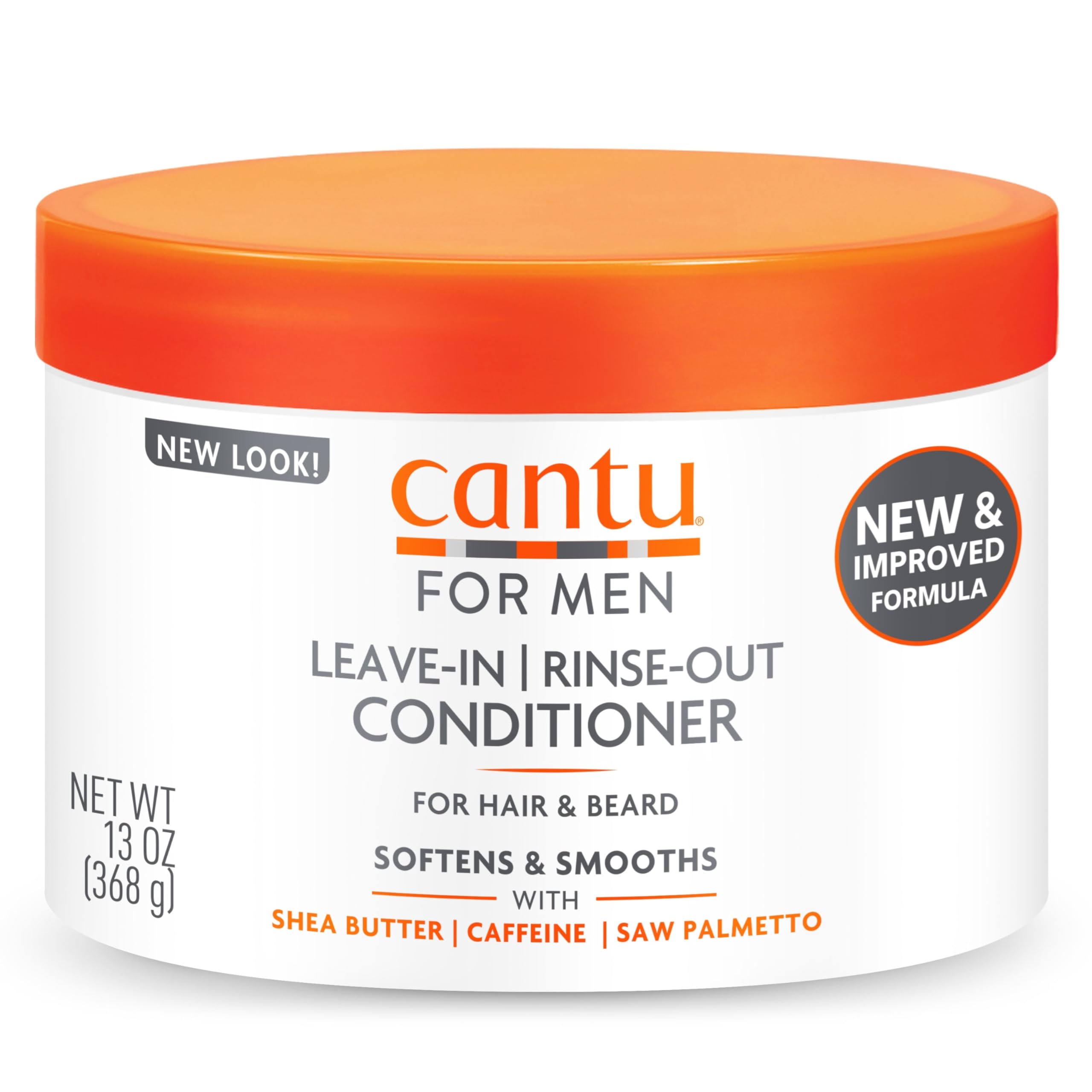 Cantu For Men Leave-In Rinse-Out Conditioner For Hair & Beard, 13 Oz (Packaging May Vary)