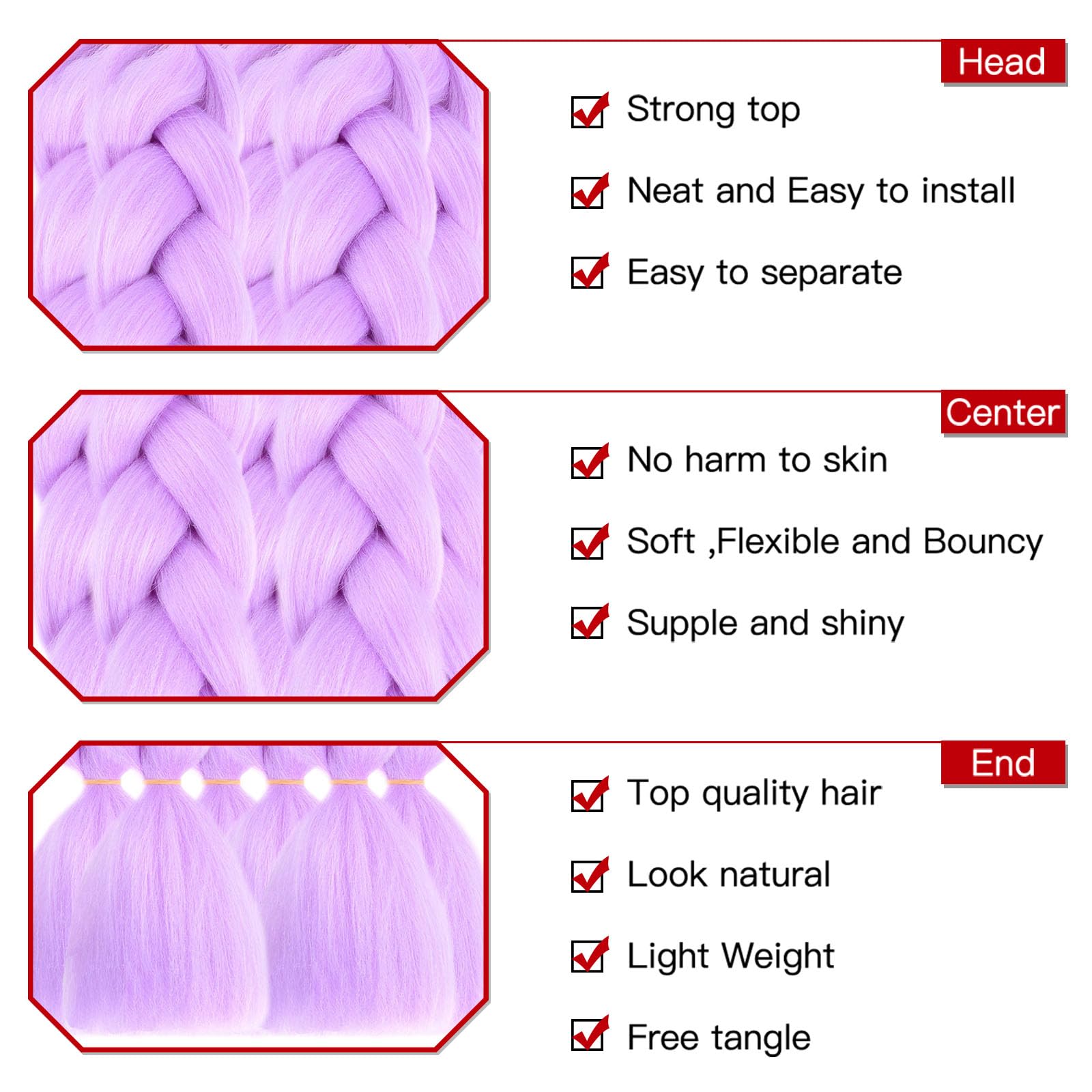 Xtrend 6Pcs 2 Tone Ombre Braiding Hair Crochet Braids 24 Inch Synthetic Hair Extensions Jumbo Braiding Hair Extension For Box Br