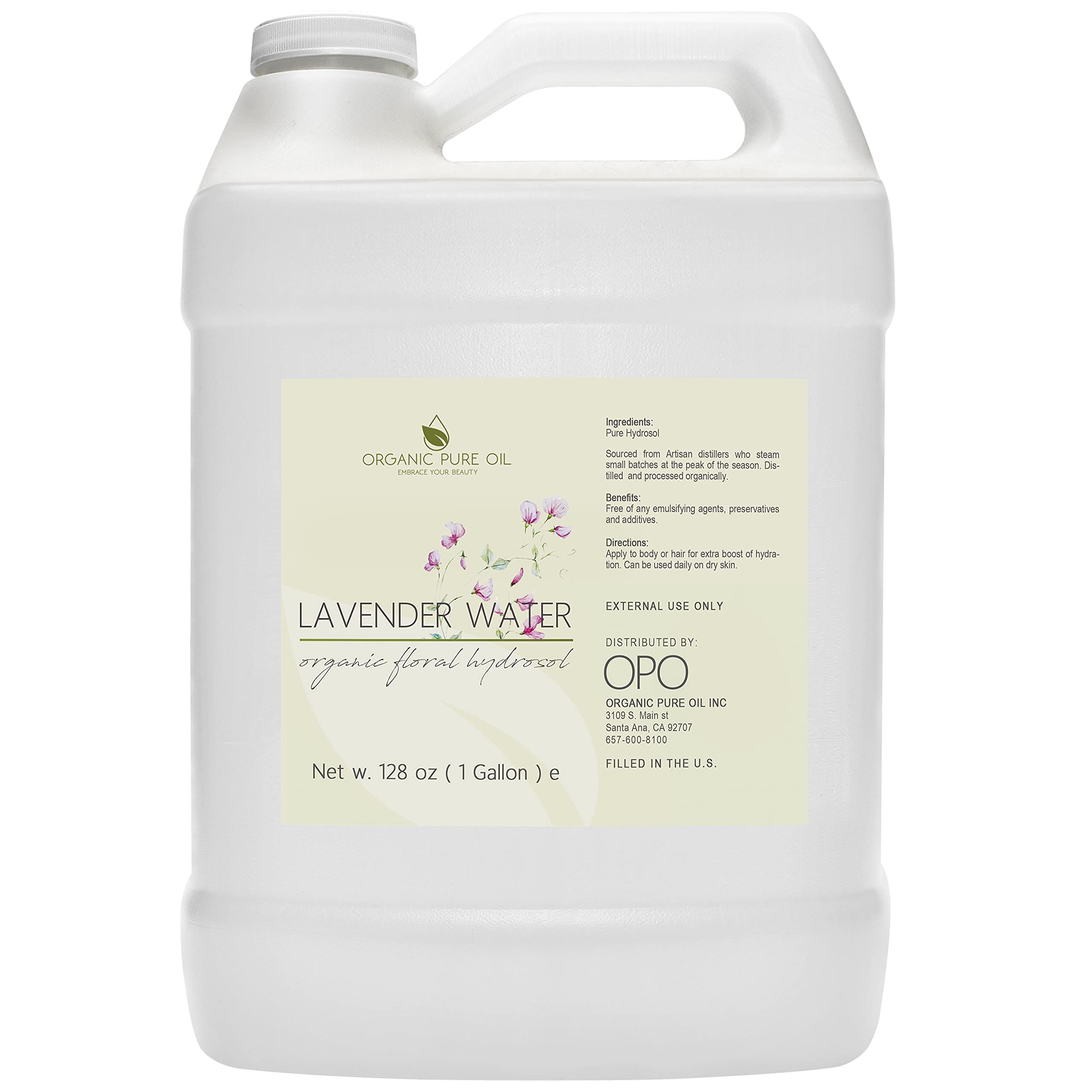 OPO Lavender Water Hydrosol - Pure Steam Distilled Natural Non GMO Calming Bulk Body, Face, Facial Toner, Aromatherapy, Set Make