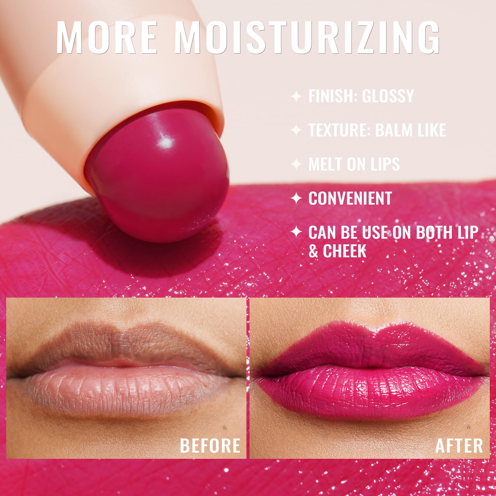 Oulac Moisturizing Lipstick - Hydrating Lipstick Tinted Lip Balm For Dry Lips, Purple Lip Crayon & Blush - Lip Color And Cheeks