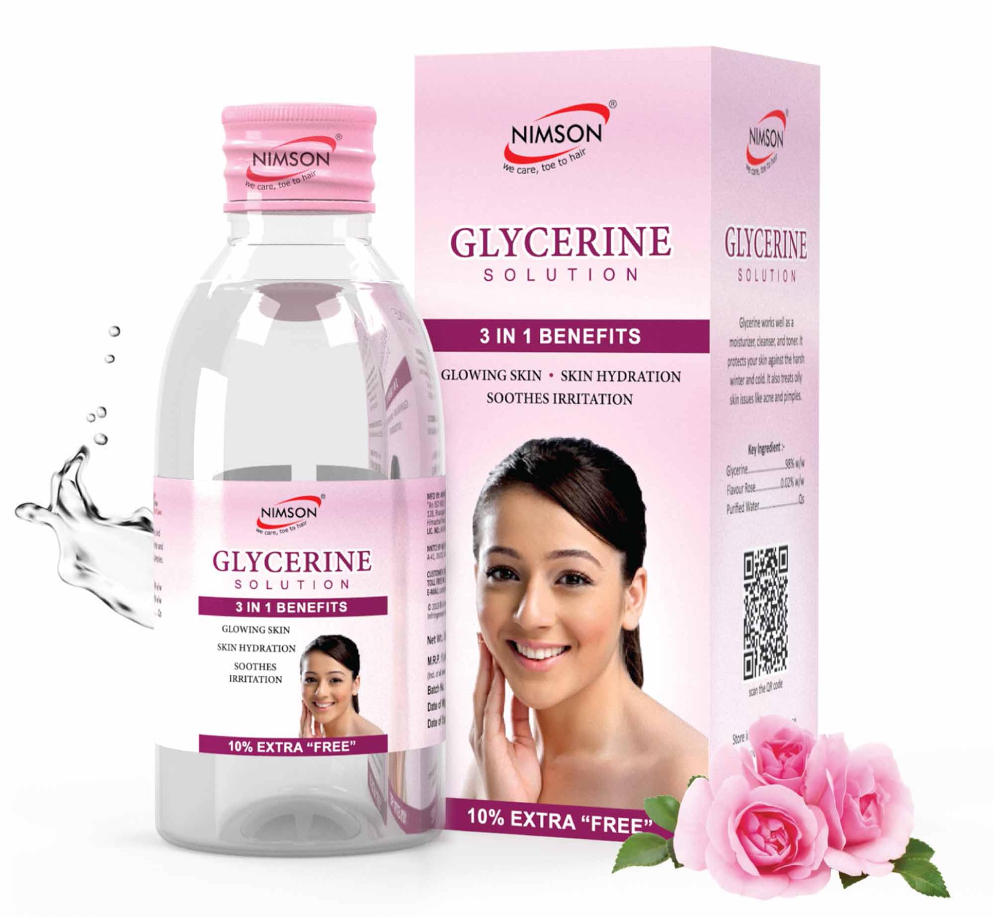 Nimson Pure & Unscented Glycerine - 110Ml | Deep Moisturizer For Smooth & Glowing Skin | Pure, Vegan Formula | Ideal For Women &