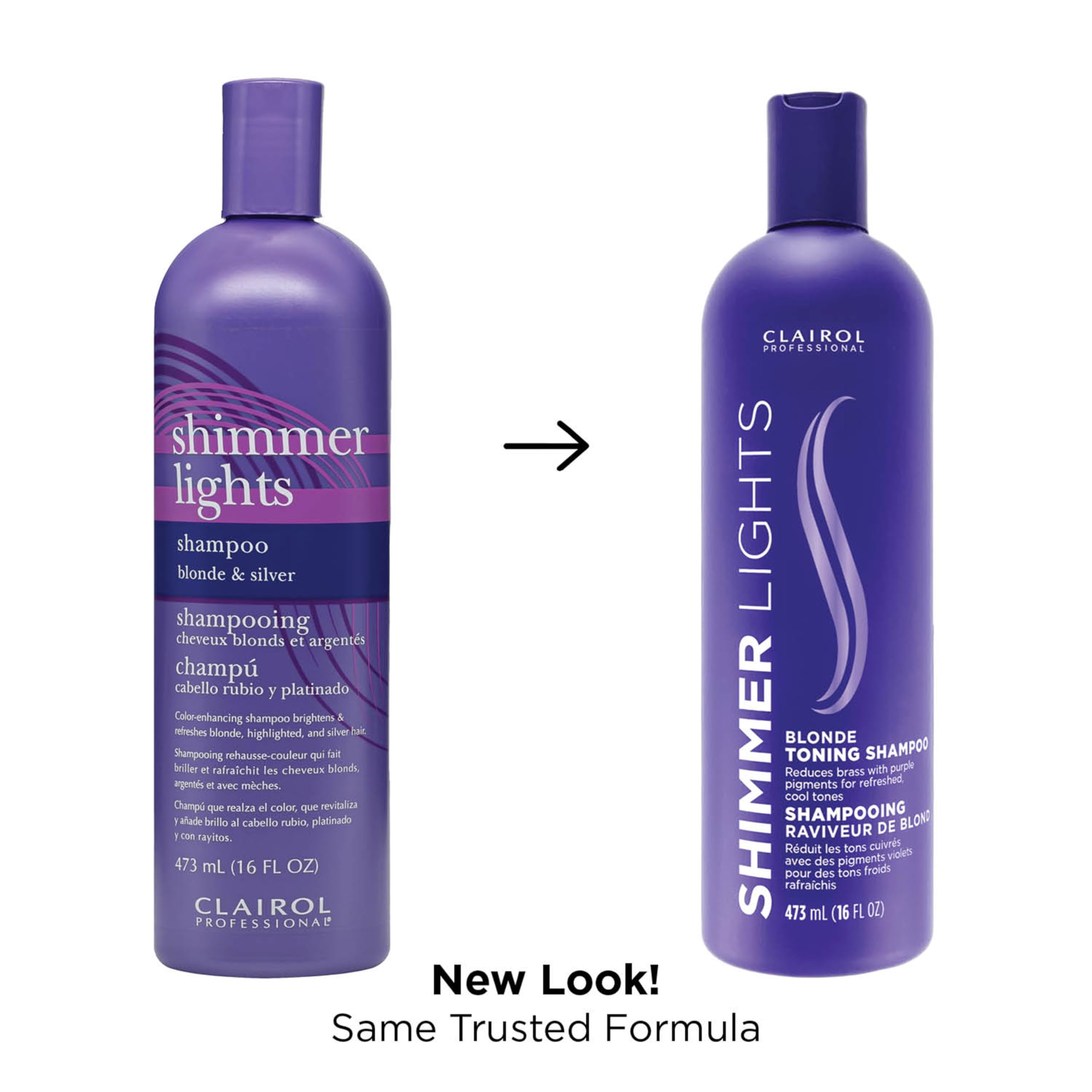Clairol Professional Shimmer Lights Purple Shampoo, 16 Fl. Oz, Neutralizes Brass & Yellow Tones, For Blonde, Silver, Gray & High