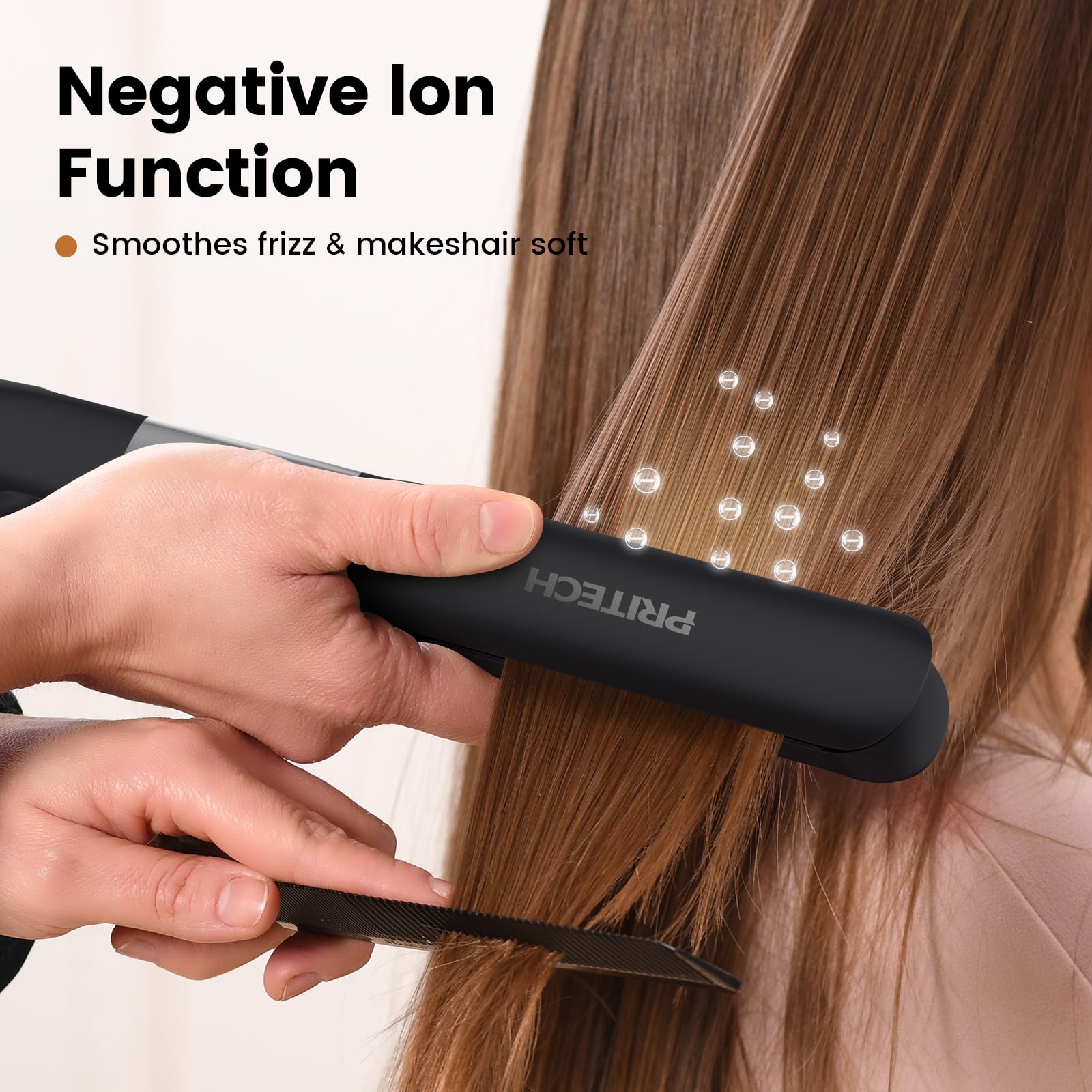 Pritech Flat Iron Hair Straightener And Curler 2 In 1, Titanium Flat Iron With Negative Ions, Adjustable Temp(248?-450?) And Aut