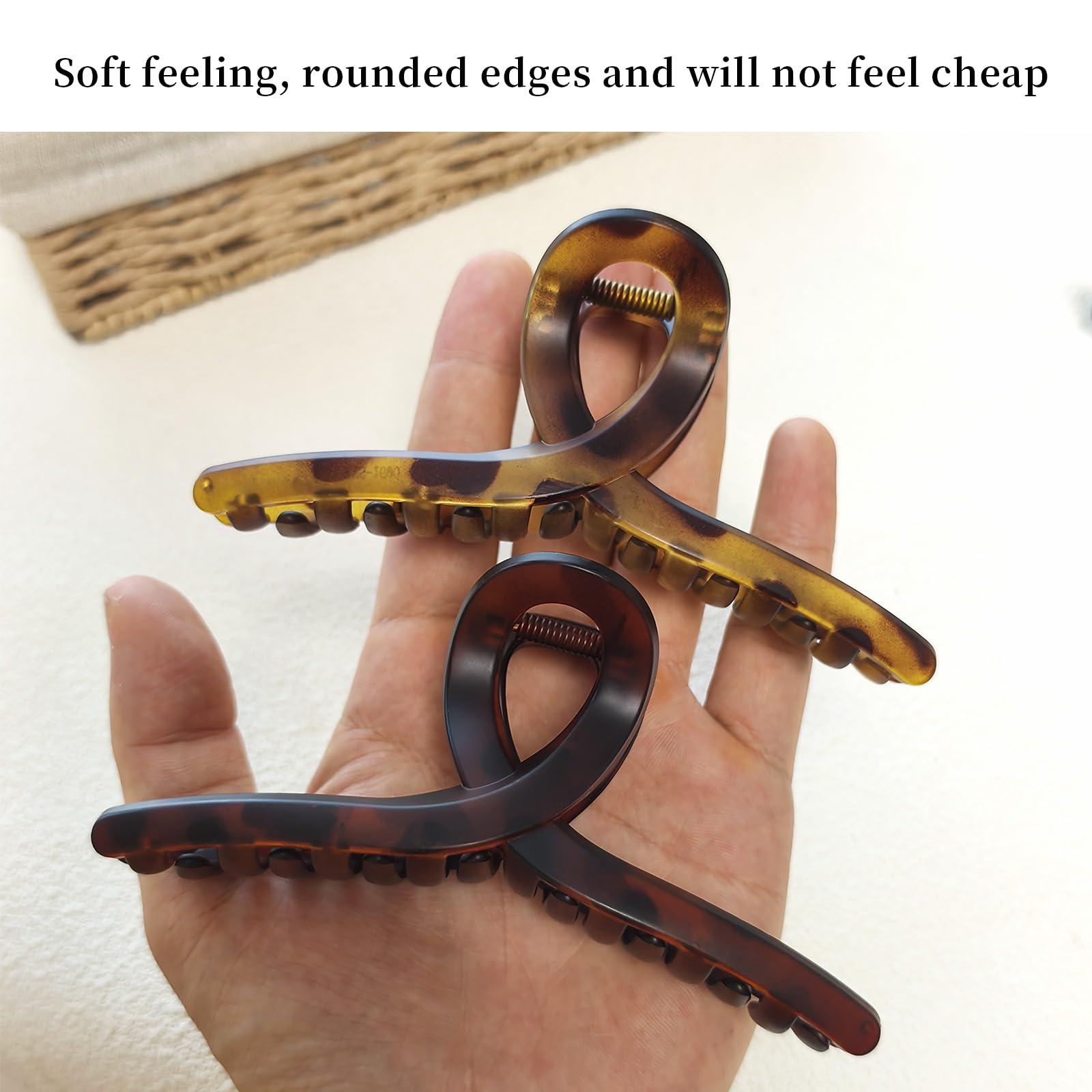 Nalodu 5 Inch Hair Claw Clips Extra Large No Slip Big Matte Xl Clip For Thick Curly Long Hair Women, 4 Pack