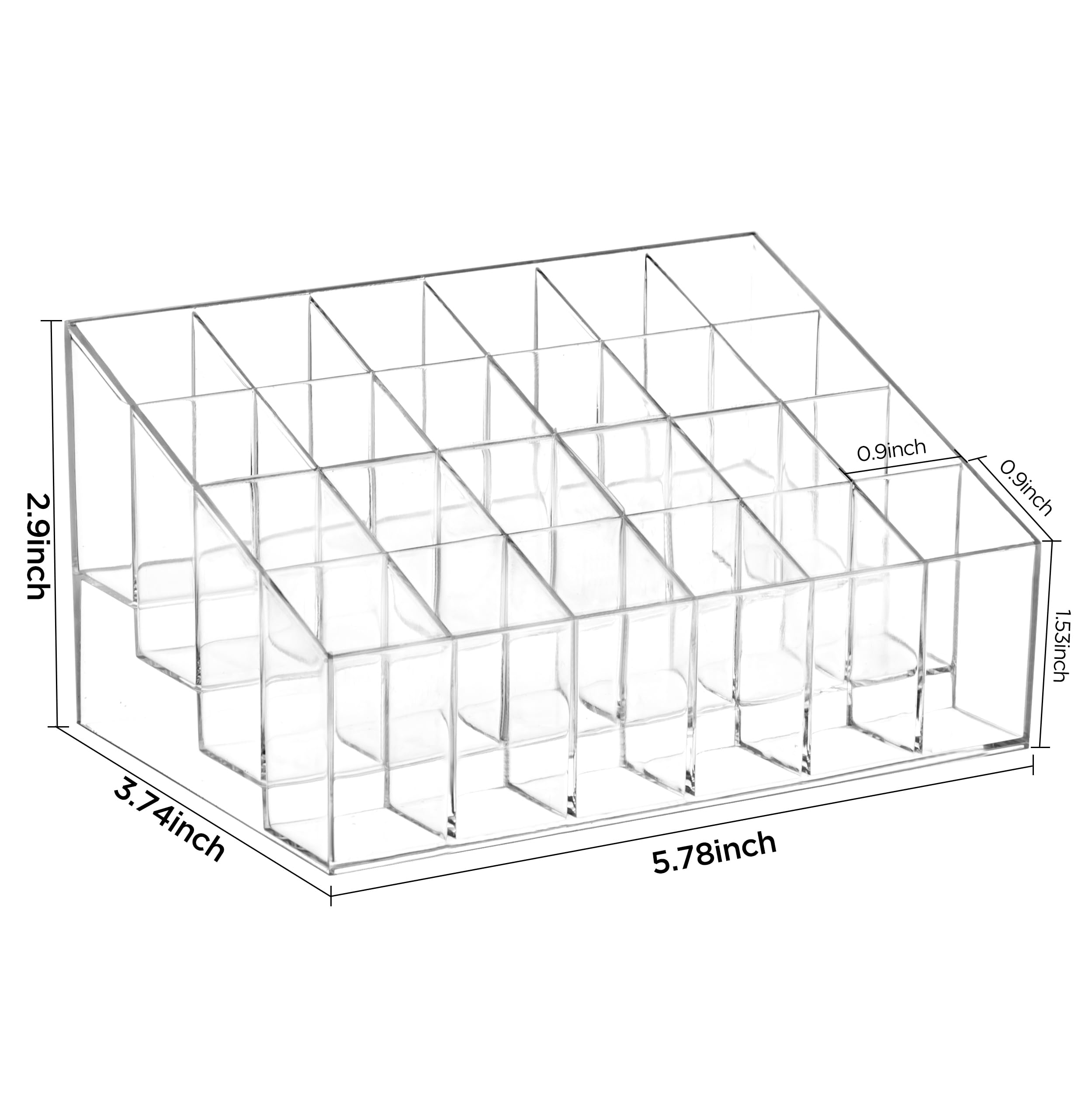HBlife Lipstick Holder, 24 Spaces Clear Acrylic Lipstick Organizer Display Stand Cosmetic Makeup Organizer for Lipstick, Brushes