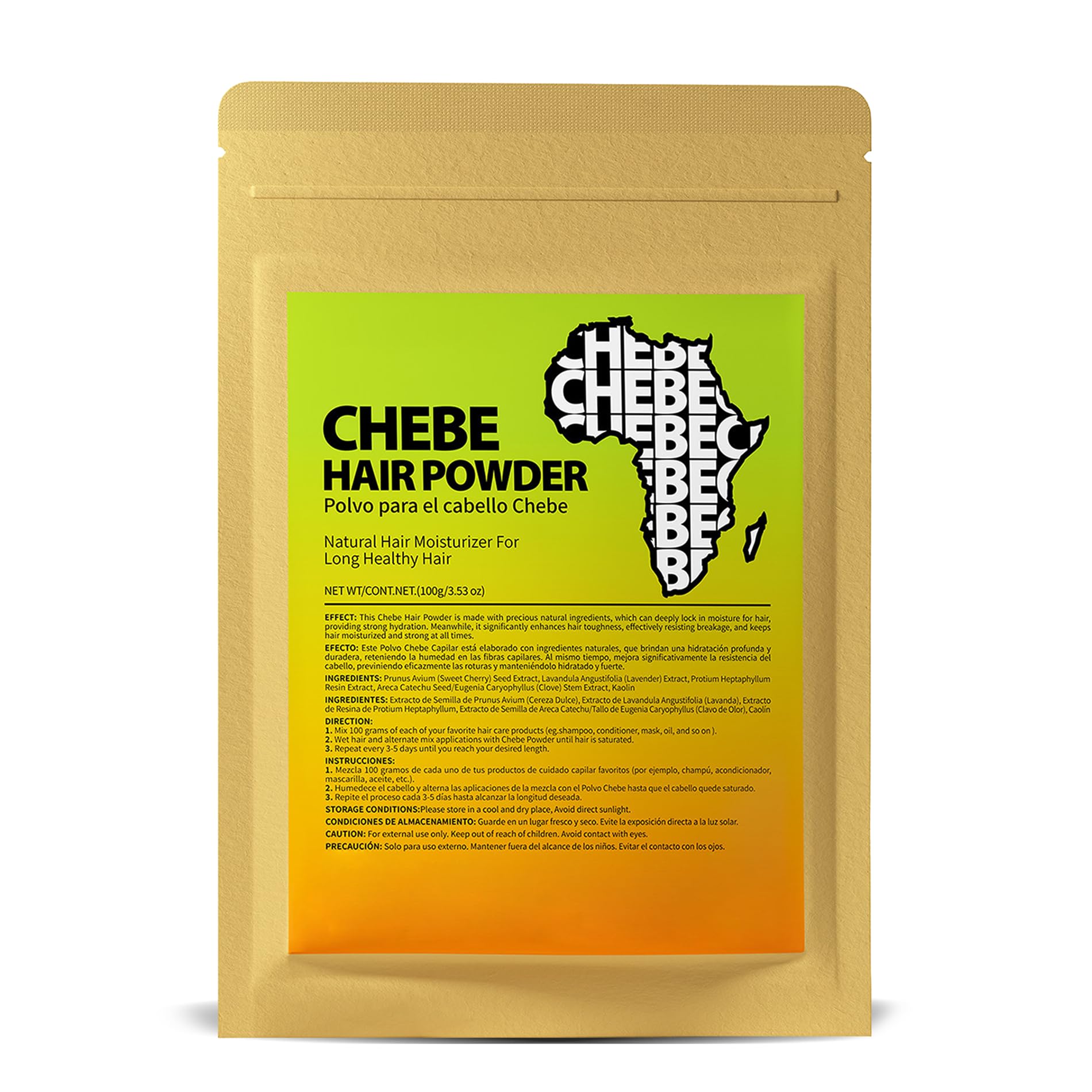 Chebe Powder for Hair Growth, 100g Organic African Chebe Hair Powder For Hair Thicker and Longer Hair All Hair Types (1)