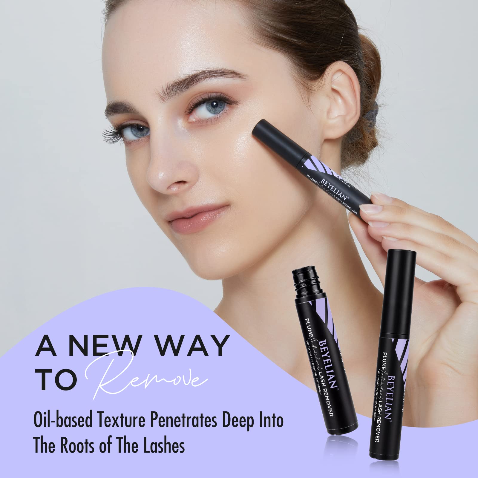 BEYELIAN Lash Remover for Cluster Lashes, 5g Adhesive Remover with Mascara Wand, Effective Glue Removal