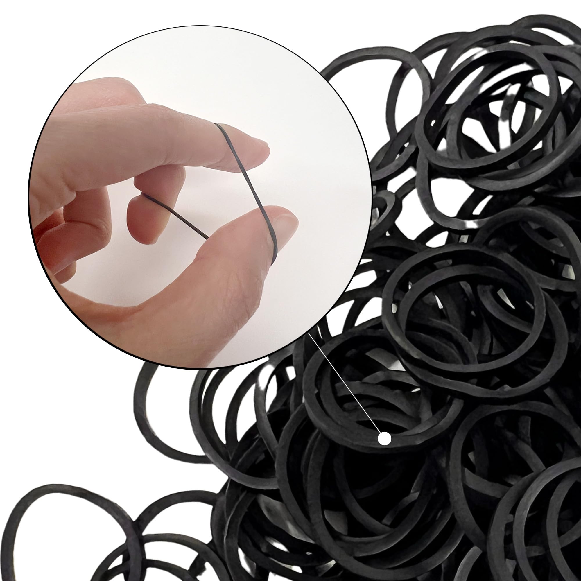 Donna 300Ct Black Rubberbands For Braids, Twist, Locs Or Ponytails 1Pack Of 300 Rubberbands Black