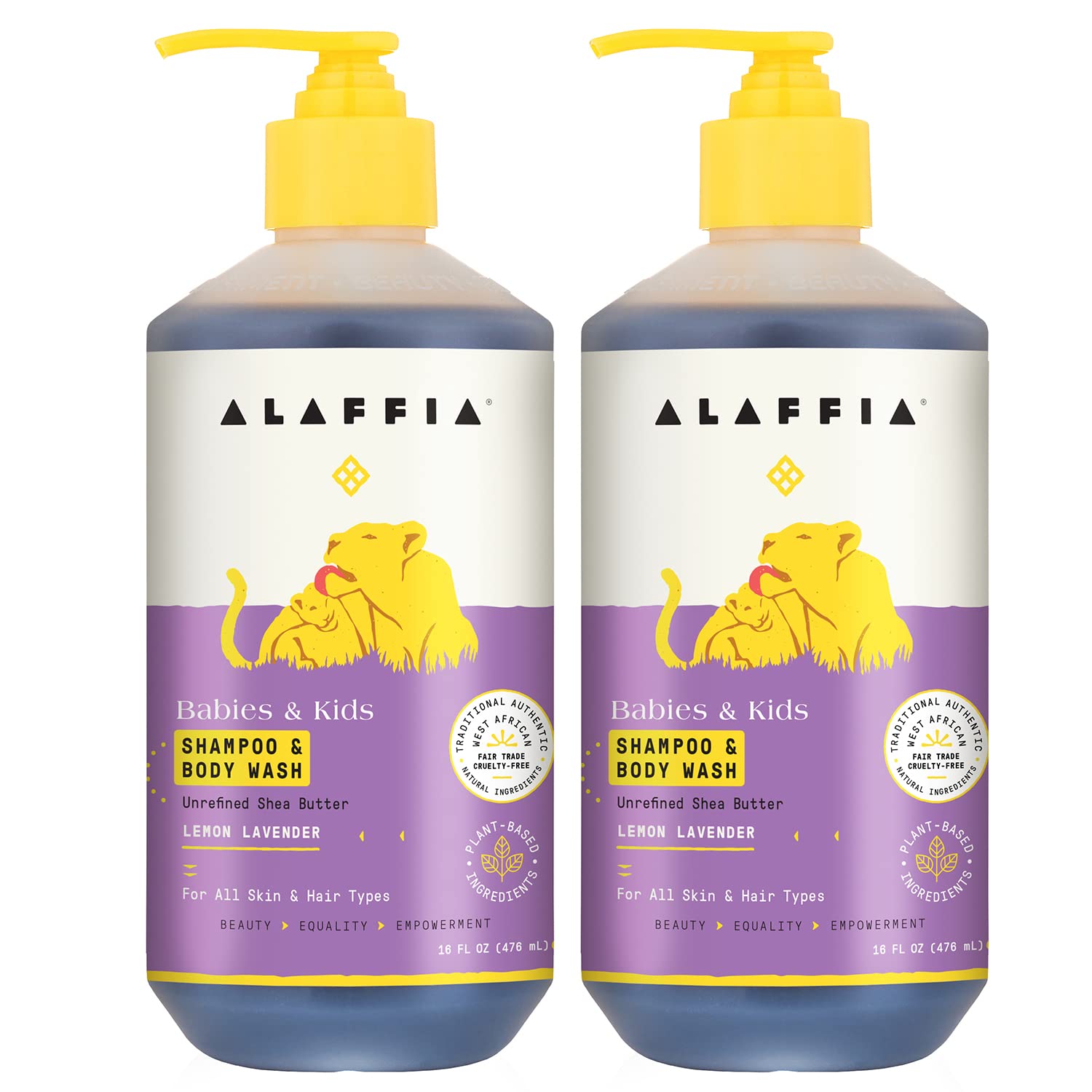 Alaffia Babies and Kids Shampoo and Body Wash, Gentle and Calming Support for Soft Hair and Skin with Shea Butter, Neem, and Coc