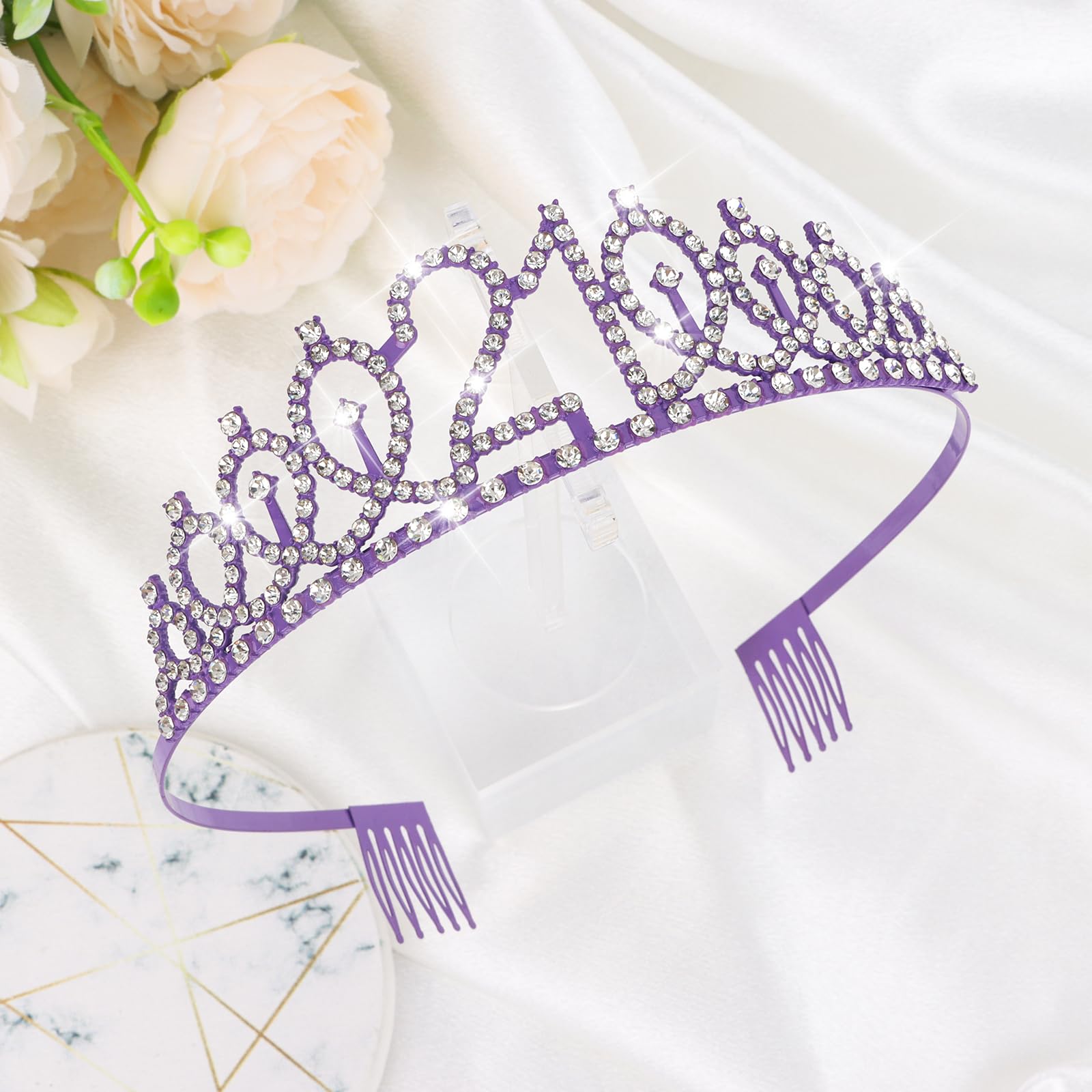 Cieher Purple 21St Birthday Sash And Tiara, 21St Pruple Birthday Decorations For Her 21St Birthday Gifts Purple 21St Birthday Sa