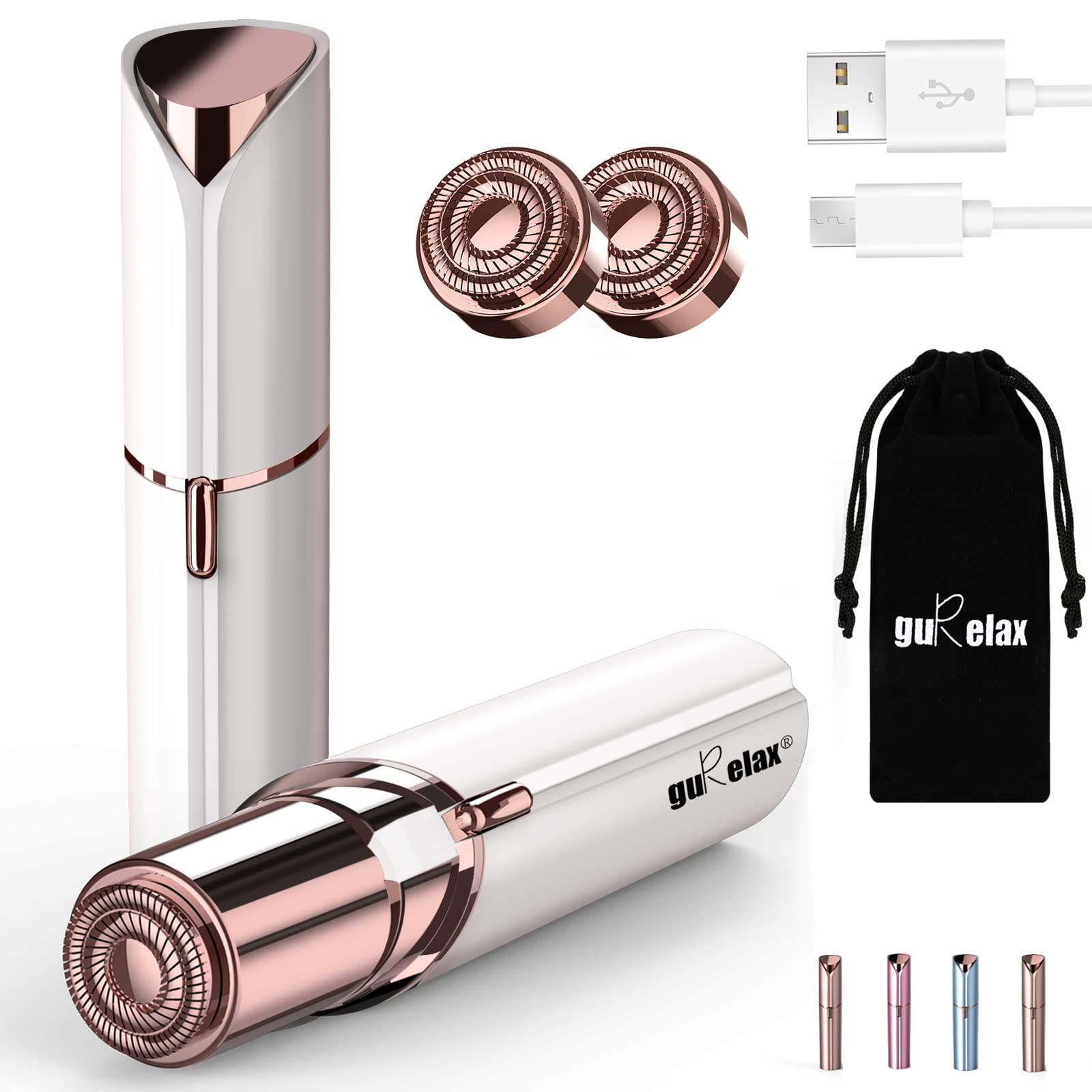 Facial Hair Removal for Women(Newest), Electric Painless Facial Hair Remover, Hair Removal Device for Face, Lip, Chin with 2 x R
