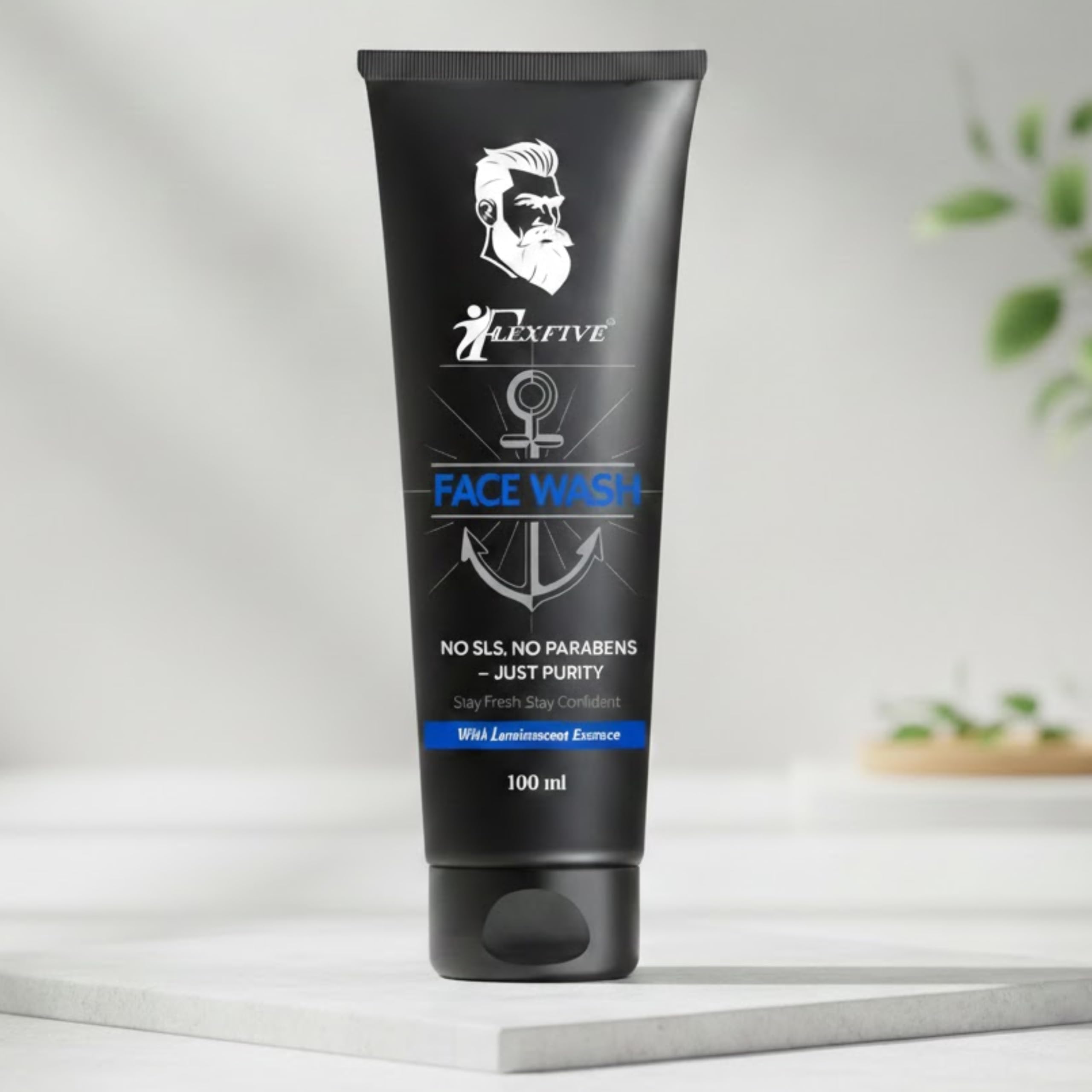 Flexfive Men Face Wash 100Ml Deep Cleansing Oil Control Formula With Luminescent Essence, Sls & Paraben Free Daily Use Cleanser 