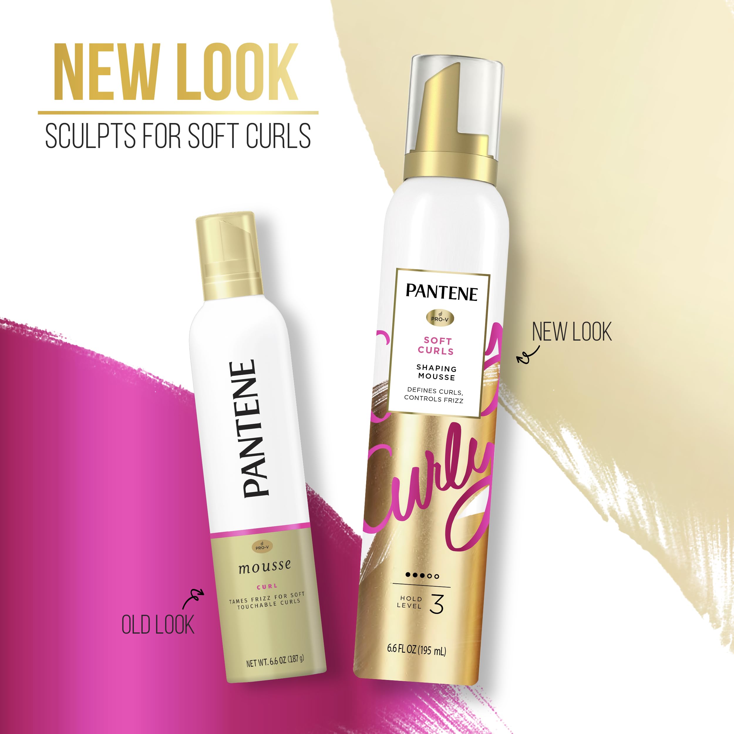 Pantene Pro-V Curl Mousse to Tame Frizz for Soft, Touchable Curls, 6.6 oz