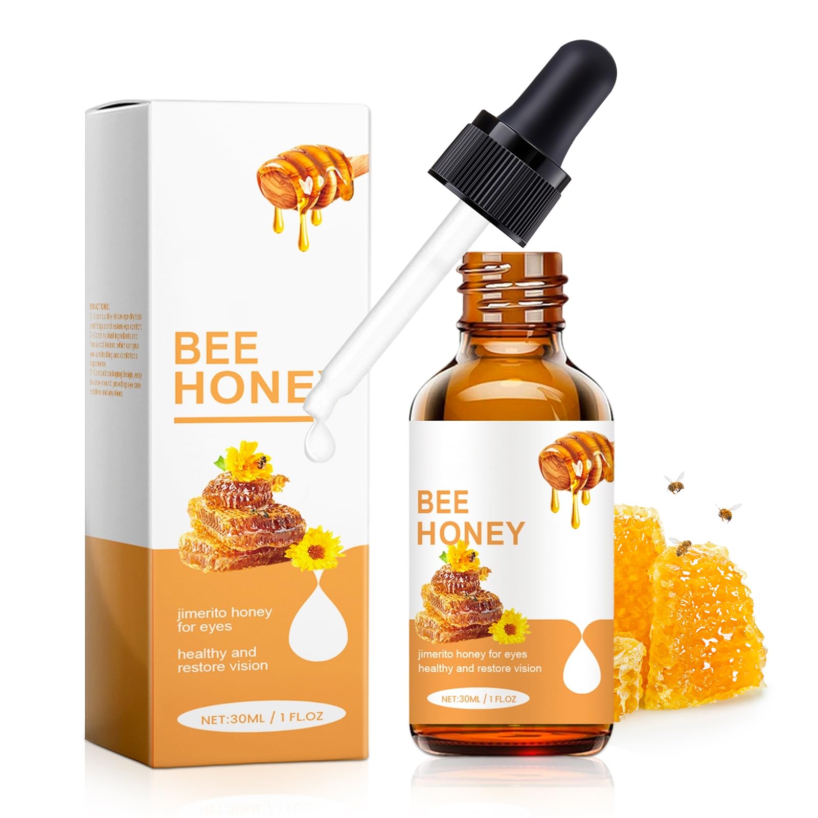 elesysy Honey Eye Care Hydration,Natural Hydration with Bee Honey, Moisturizes Refreshes Eyes, Gentle Formula for Daily Use