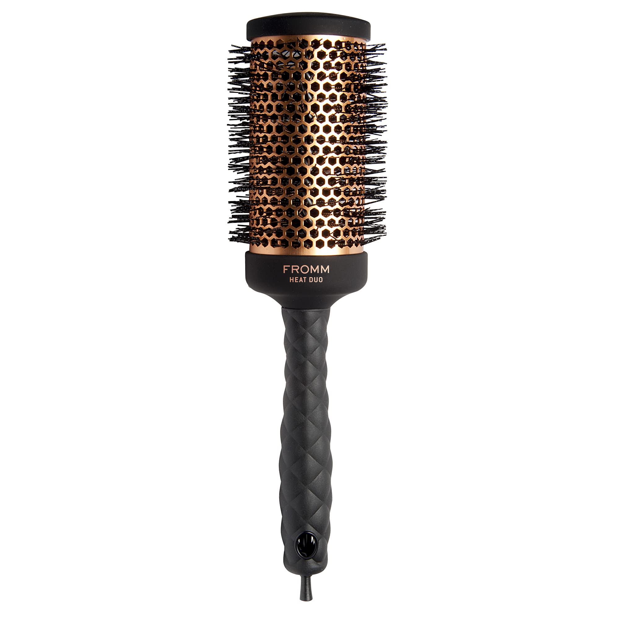 Fromm Heat Duo Copper x Ceramic 2 Round Brush for Expert Blowouts and Faster Hair Drying, Roller Hairbrush for Anti-static Styli