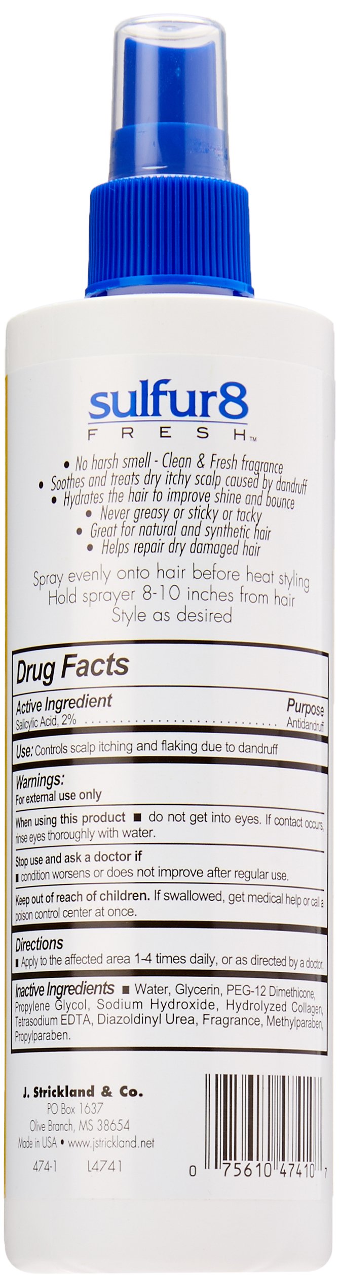 Sulfur 8 Fresh Oil Sheen Moisturizing Spray, 12 Ounce