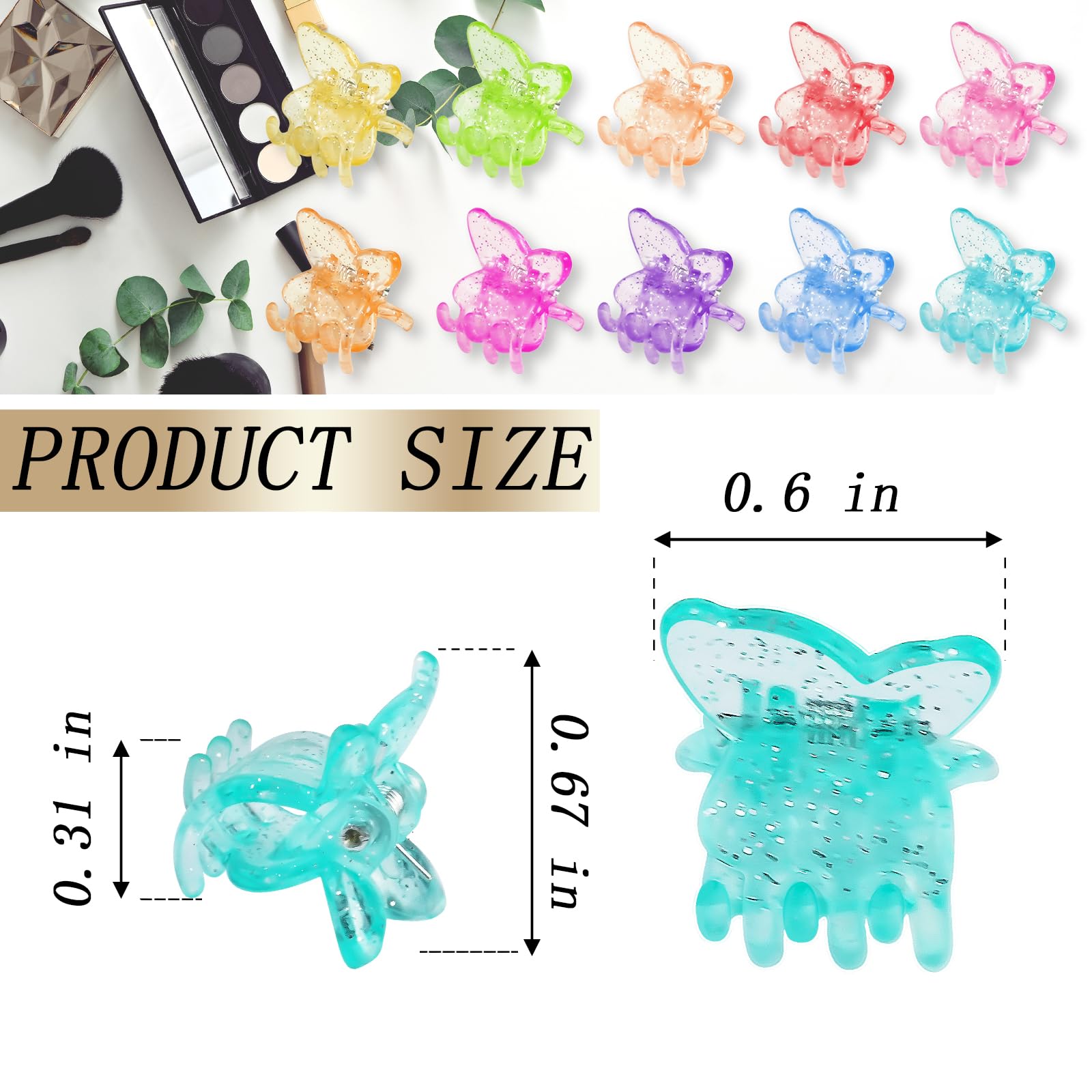 KANPRINCESS 50PCS Mini Claw Clips Small Hair Accessories With Fancy Box, Flower Clips for Women And Girls Cute And Sweet Gift Se