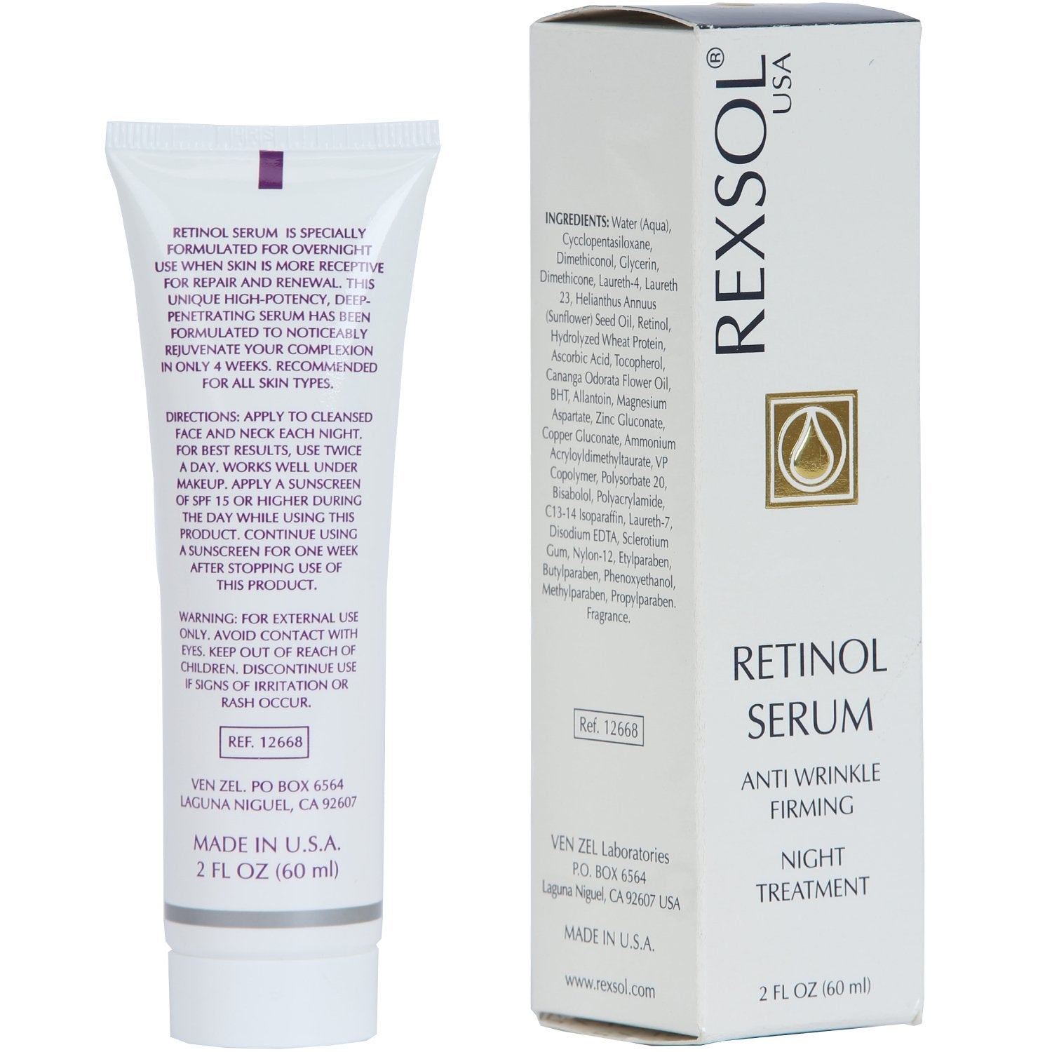 REXSOL Retinol Serum Anti wrinkle Firming | Best antioxidant serum for face | Pure Vitamin C for face, Pure Retinol Vitamin Seru