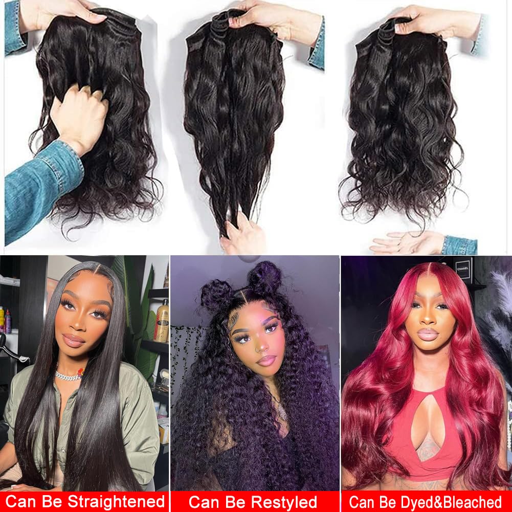 Body Wave Human Hair Bundles 18 20 22 24 Inch 4 Bundles Human Hair 100% Unprocessed Virgin Human Hair Bundles Brazilian Body Wav