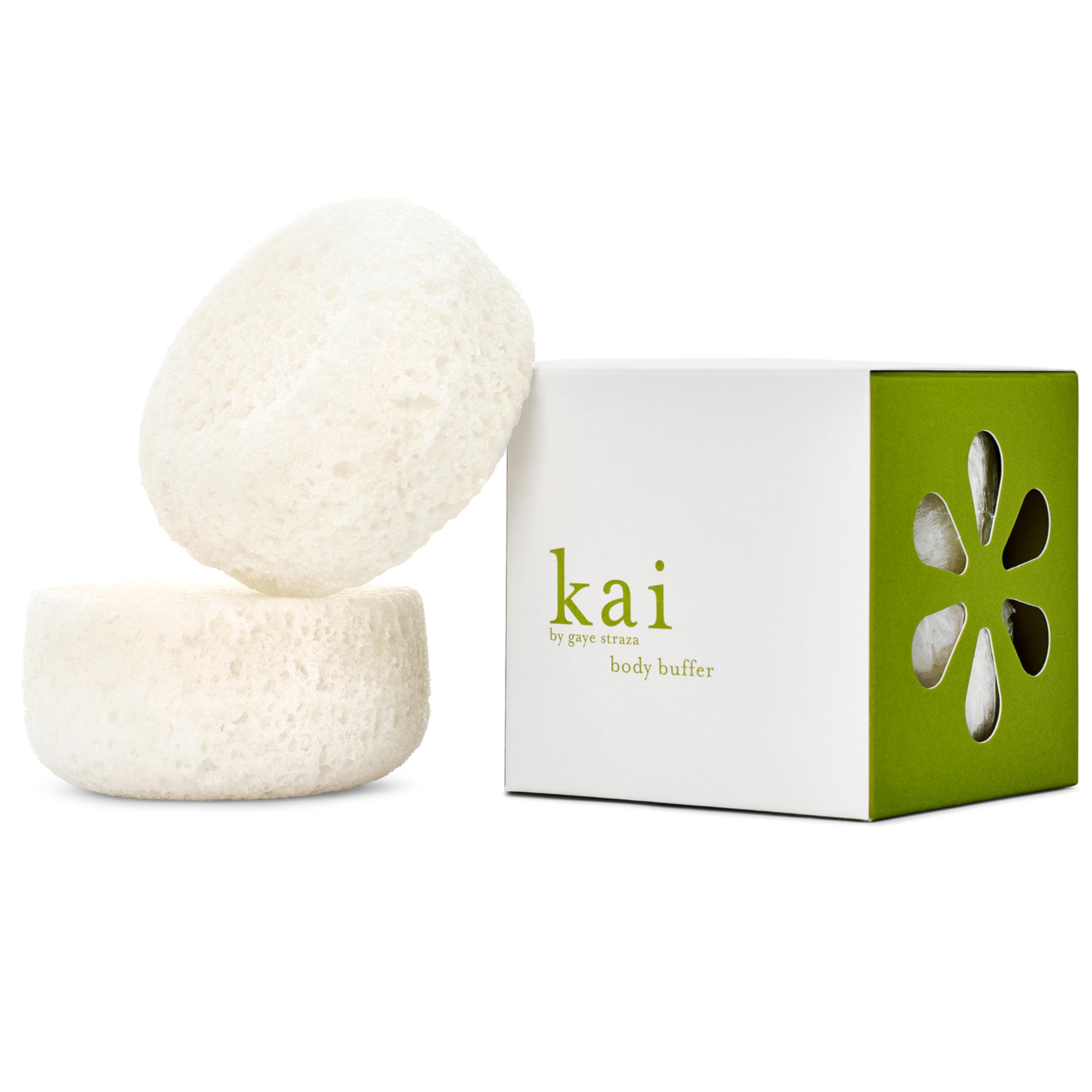 Kai Body Buffer, 2 Count, Innovative Bath Sponges That Gently Exfoliates Skin While Cleansing The Body With A Fresh + Clean Gard