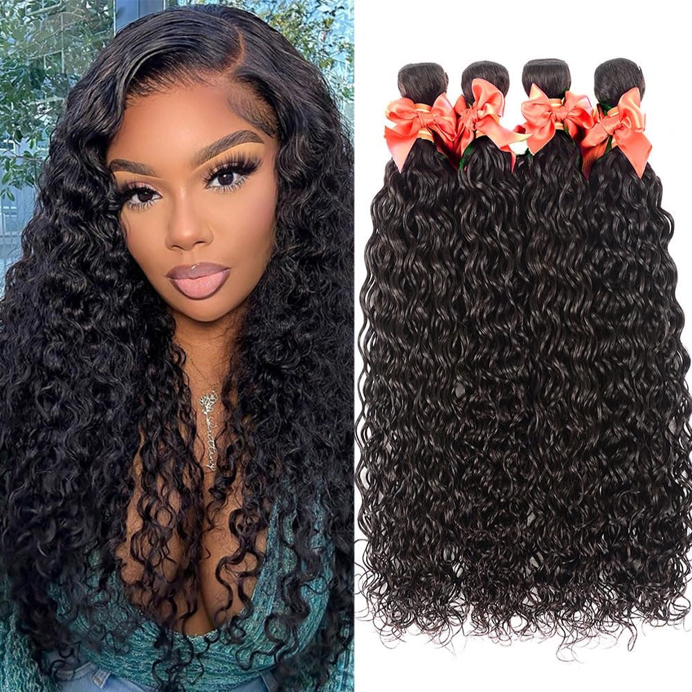 Deep Wave Human Hair Bundles Burmese Curly Bundles Human Hair 10A Water Wave Human Hair Bundles Brazilian Water Wave 4 Bundles H