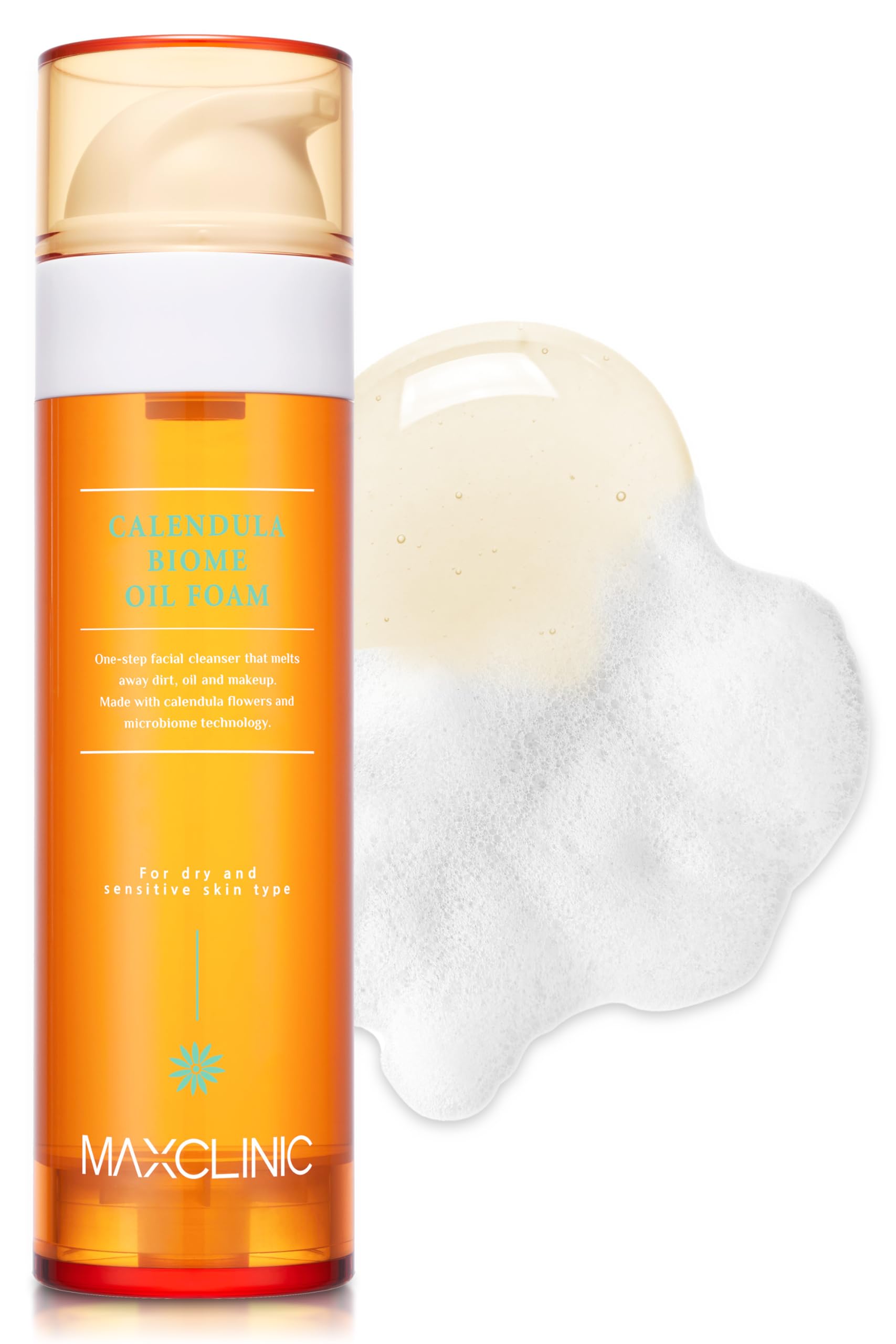 Maxclinic [K-Beauty] Calendula Biome Cleansing Oil To Foam | Daily Face Wash Oil Based Cleanser Foam | Korean Oil Foaming Face C