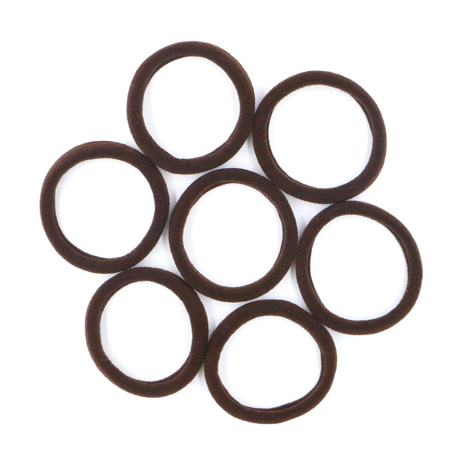 Hoyols 1.6 Inch Soft & Stretch Cotton Hair Ties Large Hair Bands Nylon Fabric Ponytail Holder For Thick Heavy Curly Hair, No Sli