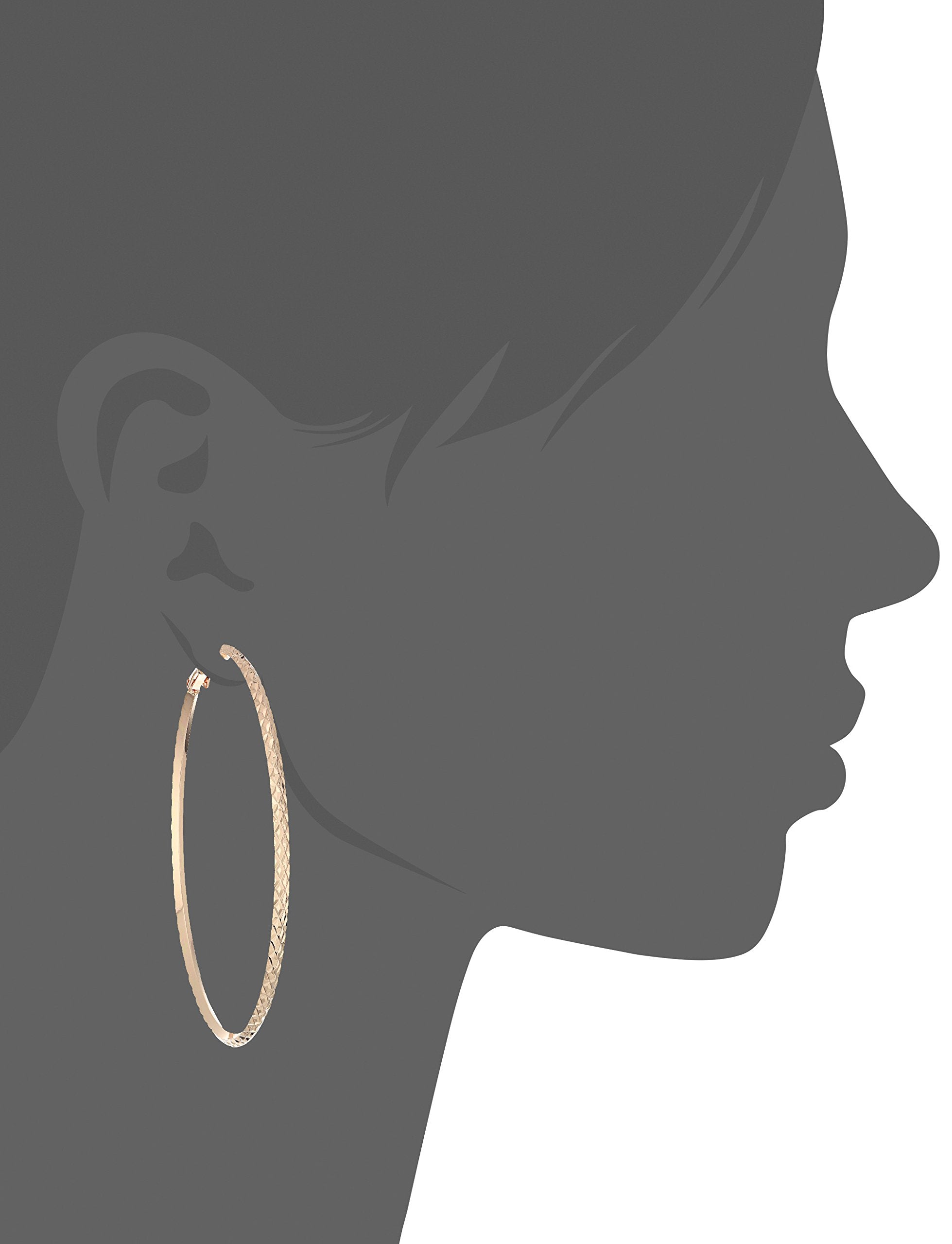 GUESS Basic Gold Large Diamond Cut Hoop Earrings