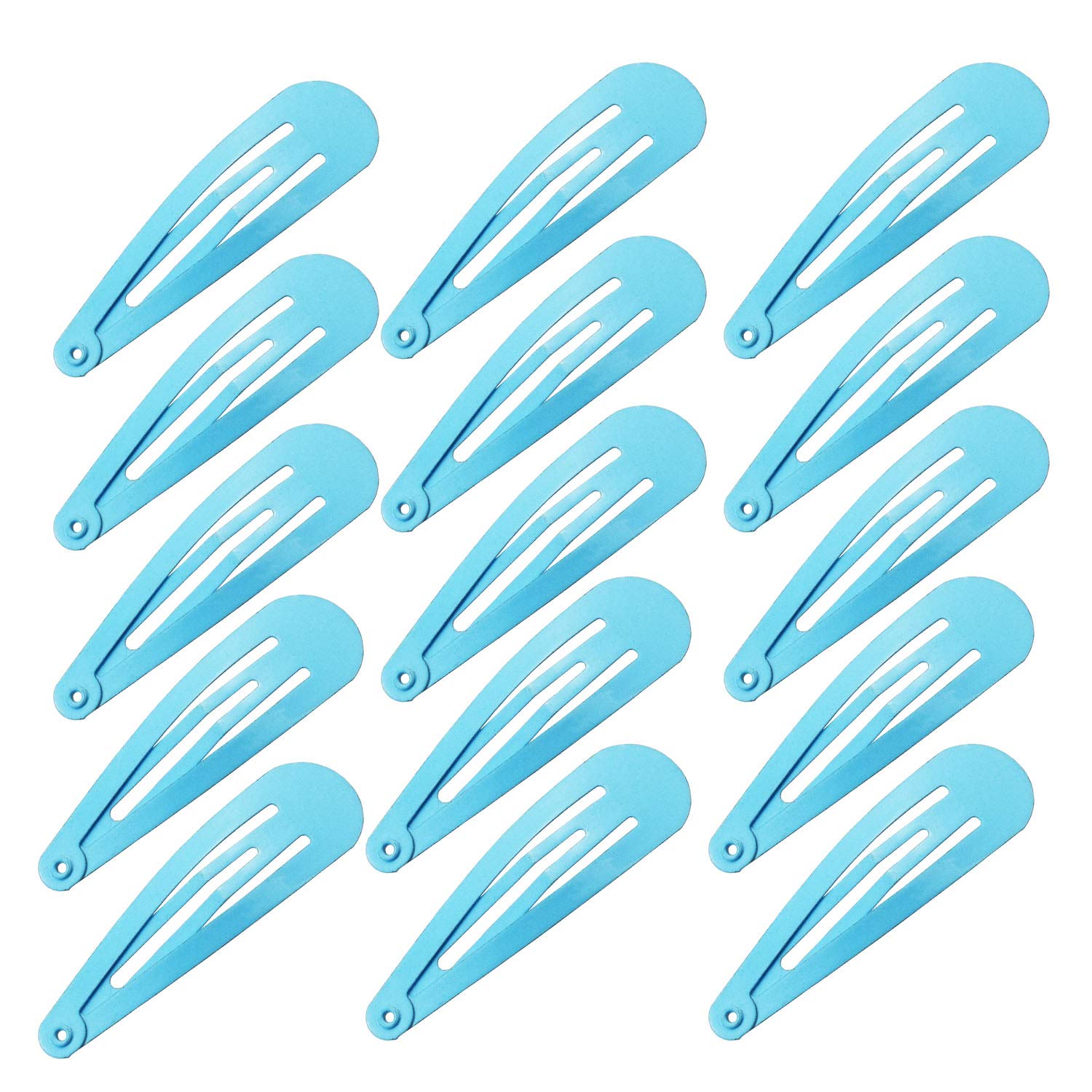 Motanar 50 Pack of Snap Hair Clips Hair Barrettes for Kids, Girls and Women, 50 mm (Sky Blue)