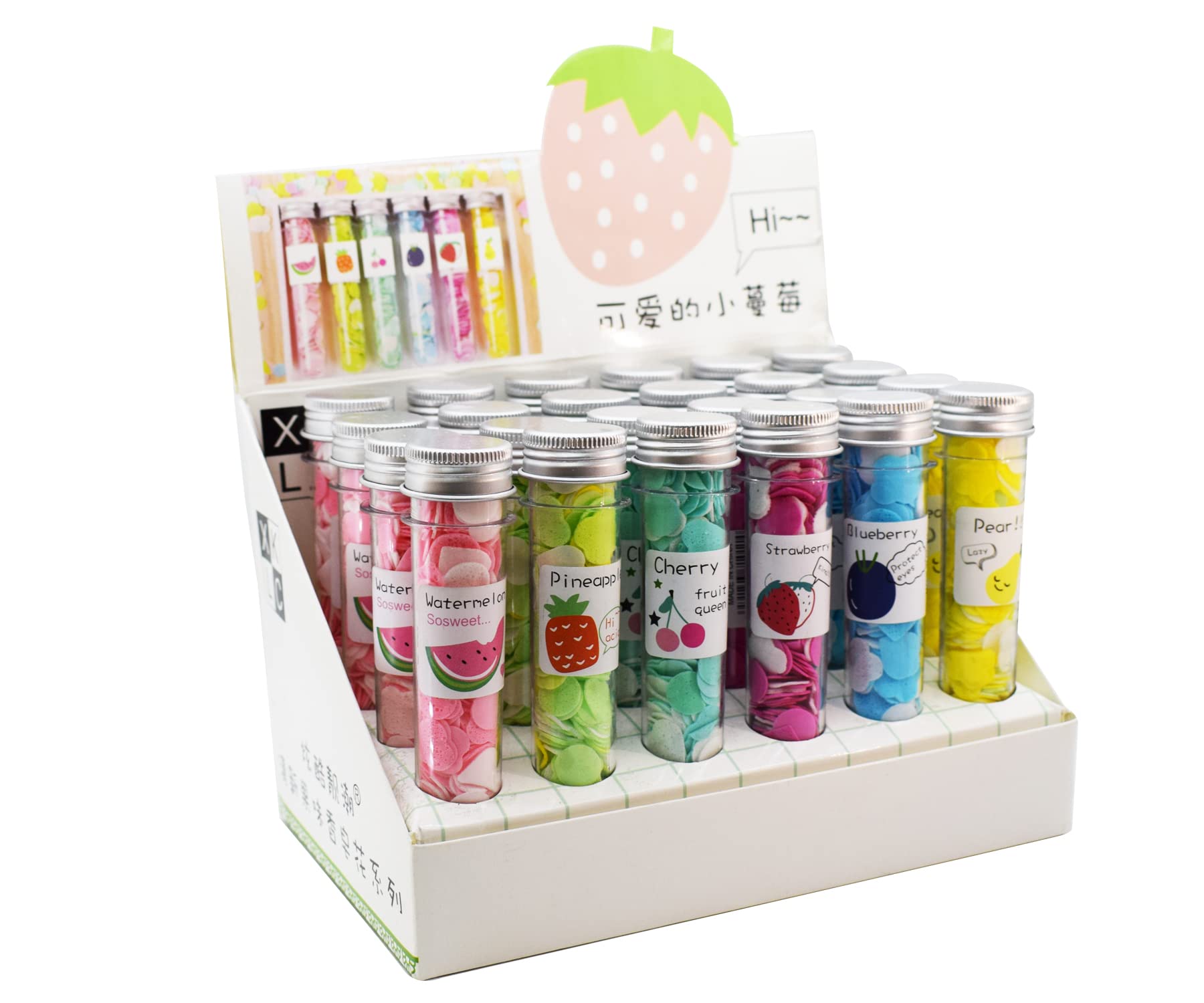 Asera Disposable Mini Paper Soap In Flavour Design Tube Shape Plastic Bottle For Travel (Set Of 24)