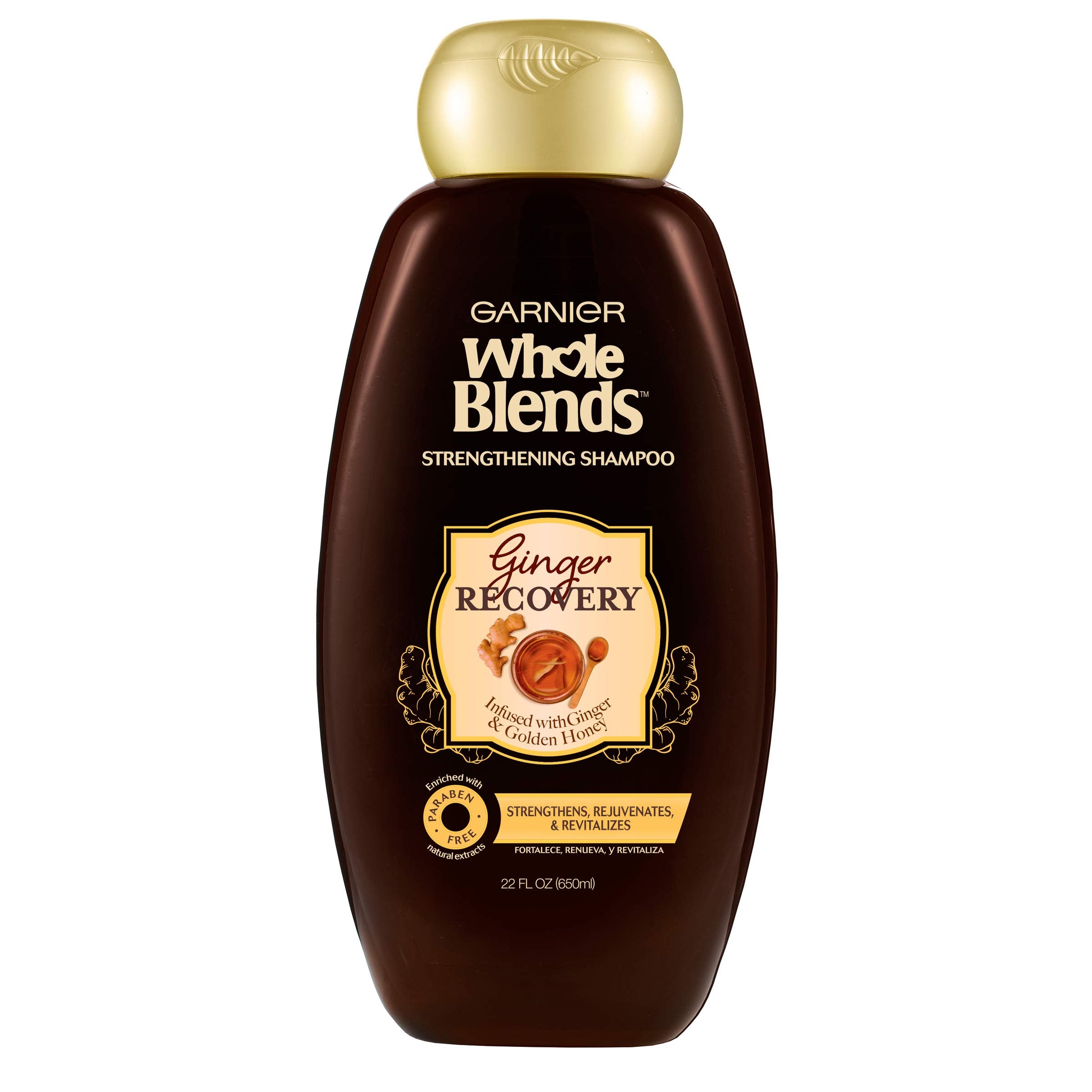 Garnier Hair Care Whole Blends Ginger Recovery Strengthening Shampoo, 22 Fluid Ounce