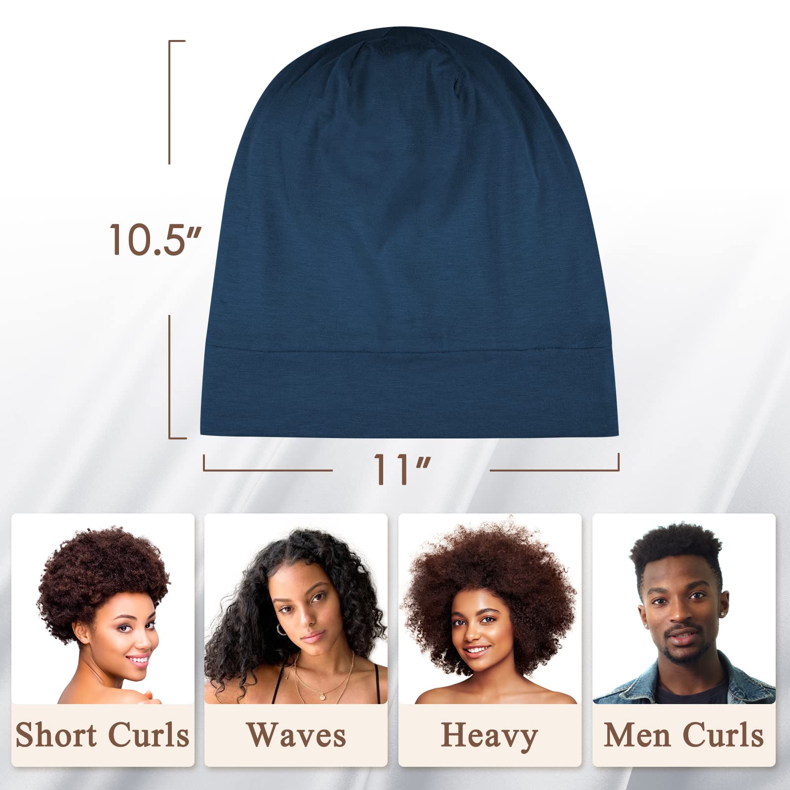 Olesilk Mulberry Silk Bonnet For Men, Mens Bonnet For Curly Hair, 100% Real Silk Hair Bonnet For Sleeping, Night Cap For Frizzy