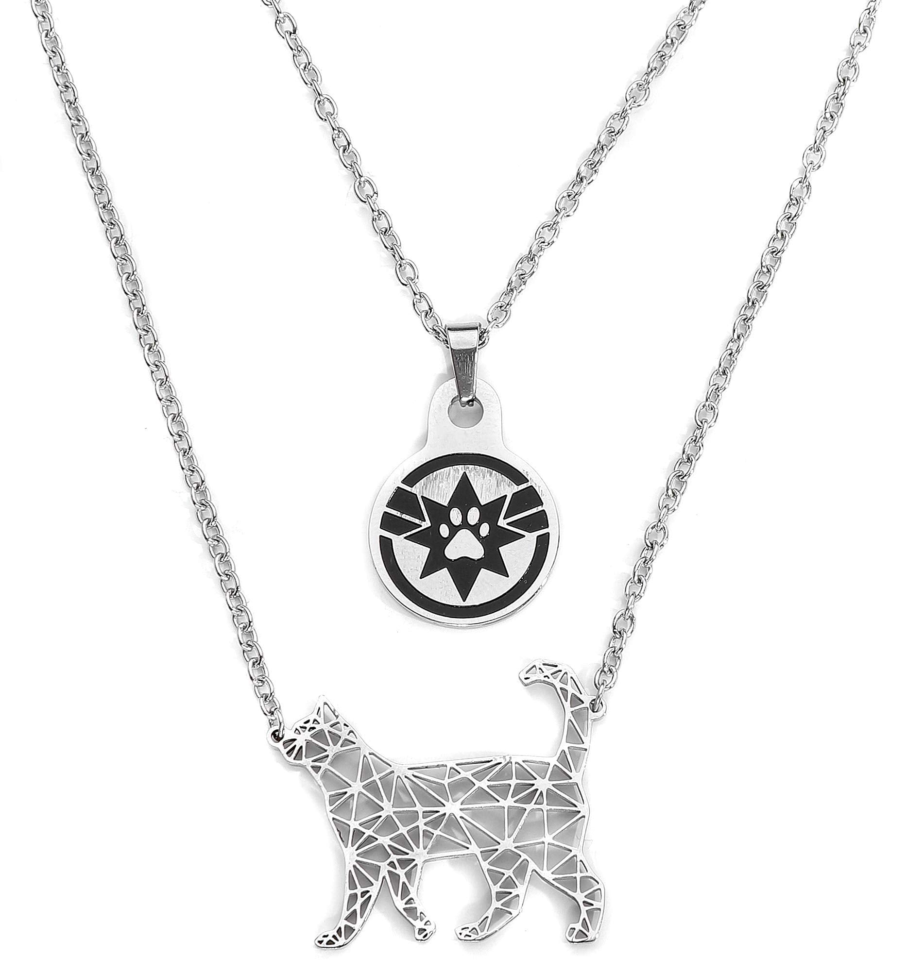 Marvel Captain Marvel Goose Silver 2 Tiered Pendant Necklace