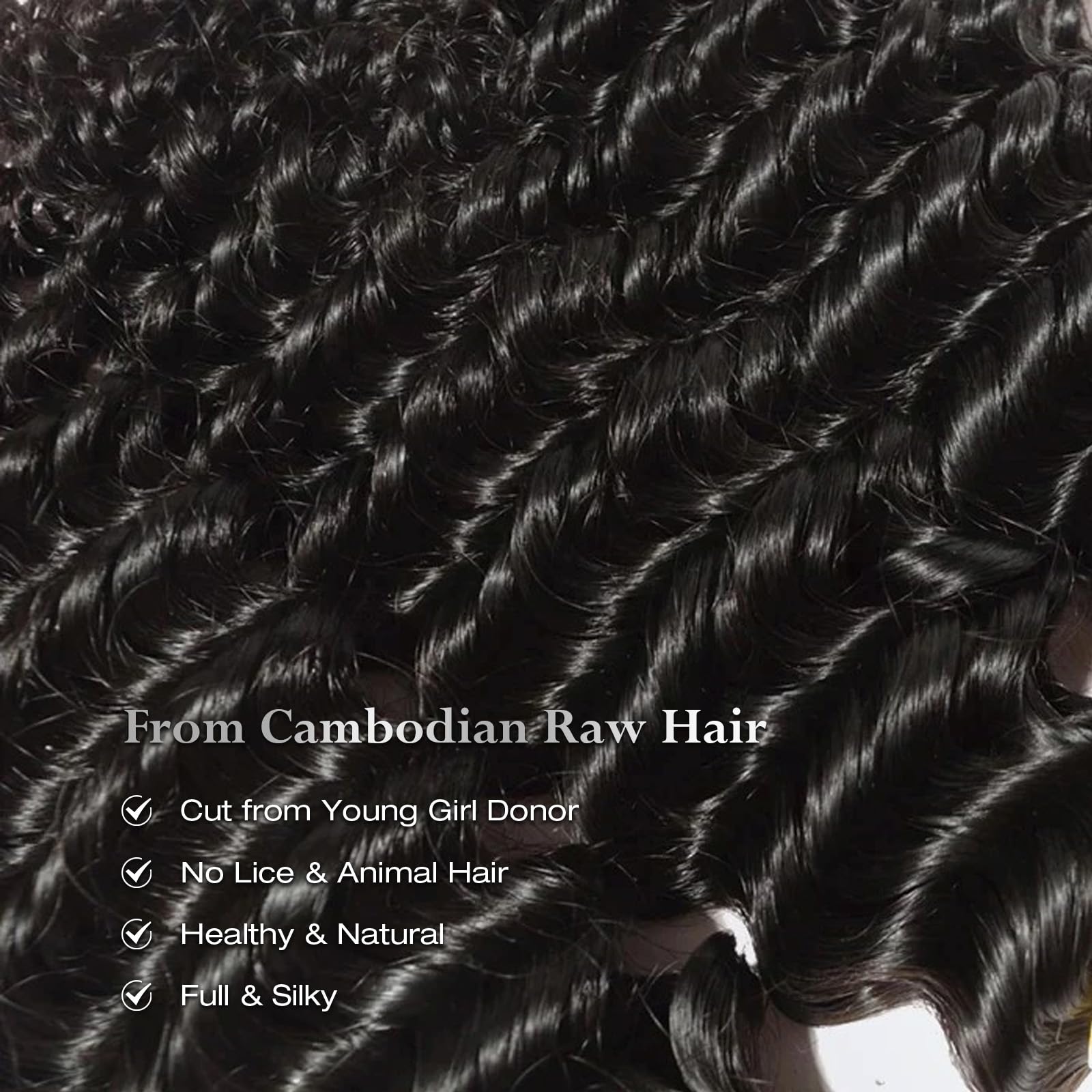 Ashine Human Hair Bundles Deep Wave Unprocessed Cambodian Raw Hair 14 16 18 Inch, Flip Over Quick Weave Wet And Wave Bundles For