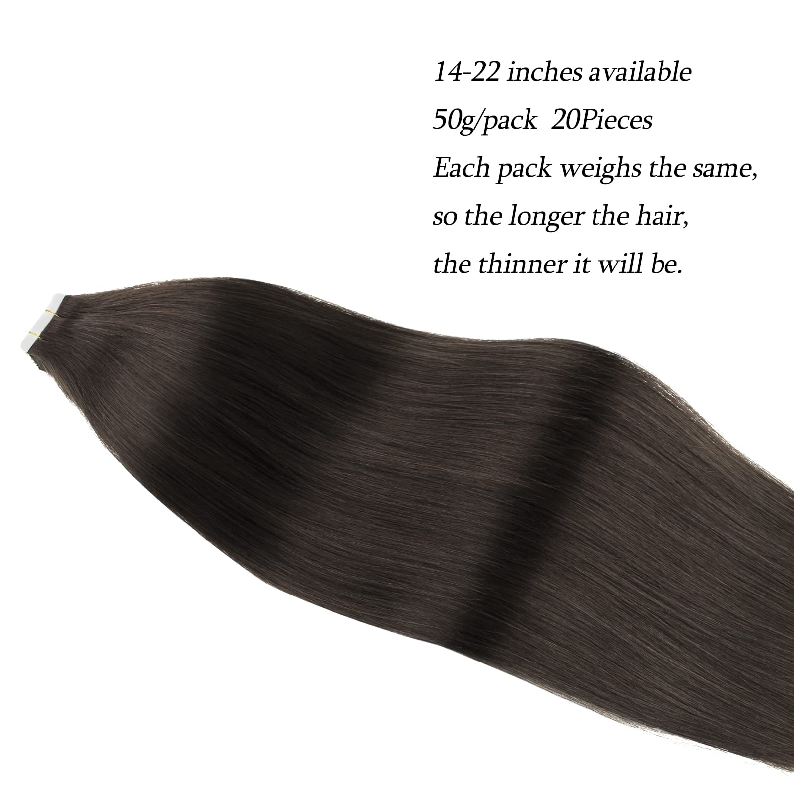 Abh Amazingbeauty Hair Hair Semi-Permanent Tape Attached Real Remi/Remy Human Tape In Hair Extension 50G/20Pcs Invisible Seamles