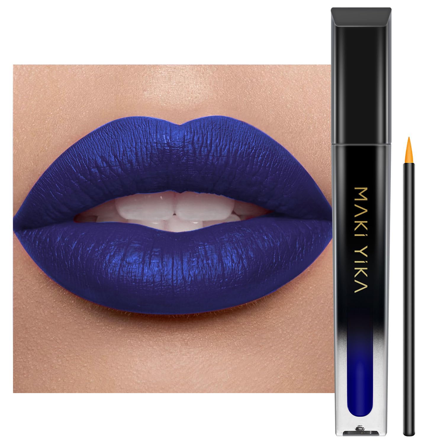 Maki Yika Dark Blue Lipstick For Women Color Stay Long Lasting Lipsticks, No Smudge Matte Liquid Lipstick Transferproof Cruelty-