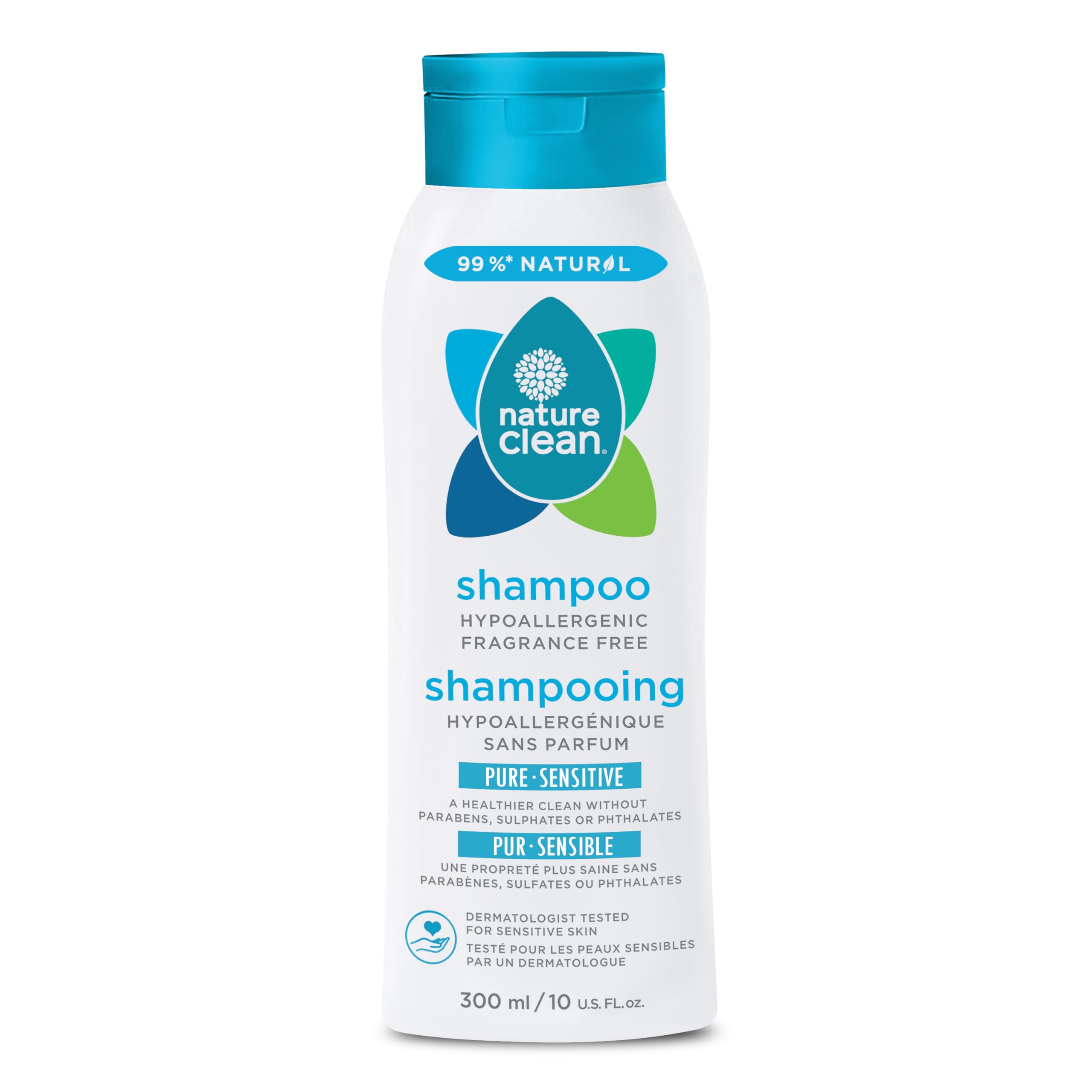 Nature Clean All-Natural Sulfate Free Shampoo for Men & Women. Non-Toxic & Fragrance-free Organic No Paraben Unscented Hypoaller