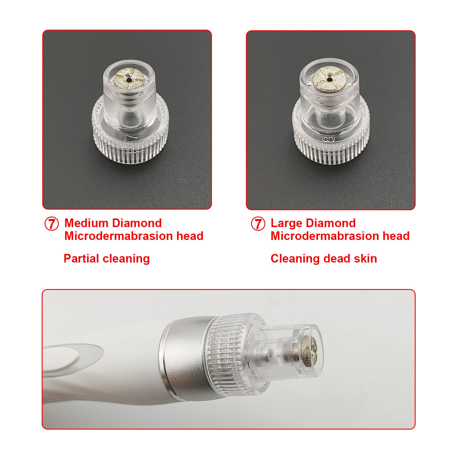 Face Care Beauty Machine Spare Parts Hydro Dermabrasion Aqua Peel Water Scrub Tips Caps 6 Plastic HydraDermabrasion 2 Diamond Mi