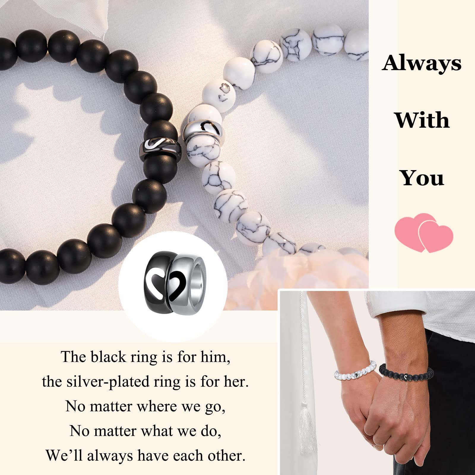 UNGENT THEM Happy Anniversary Bracelets Gifts for Women Men Him Her Boyfriend Girlfriend Couple Husband Wife 1 One Year Month We
