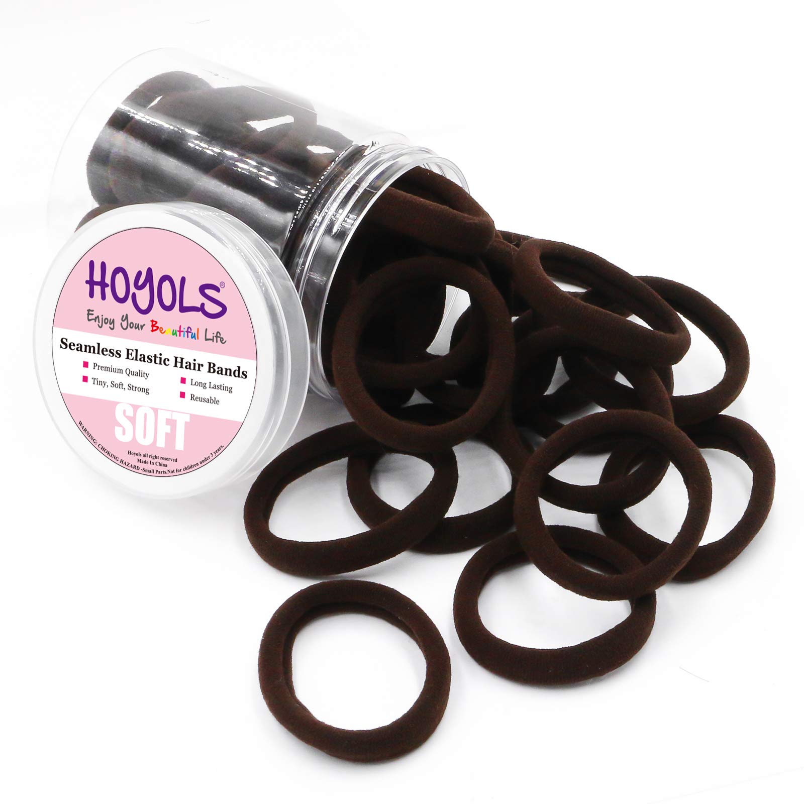 HOYOLS 1.6 Inch Soft & Stretch Cotton Hair Ties Large Hair Bands Nylon Fabric Ponytail Holder for Thick Heavy Curly Hair, No Sli