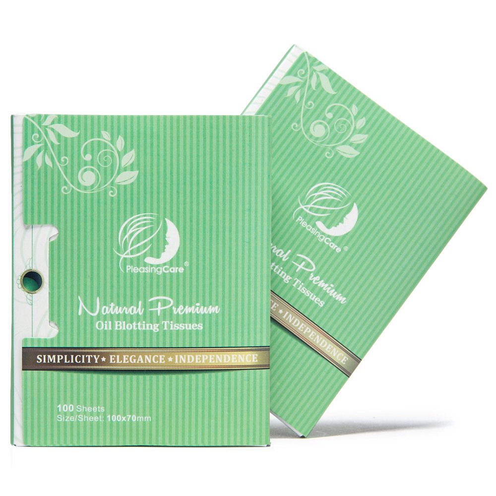Facial Oil Blotting Paper For Oily Skin, 100 Count, pack of 6 - Natural Green Tea Face Absorbing Sheets, Skin Care and Oil Contr